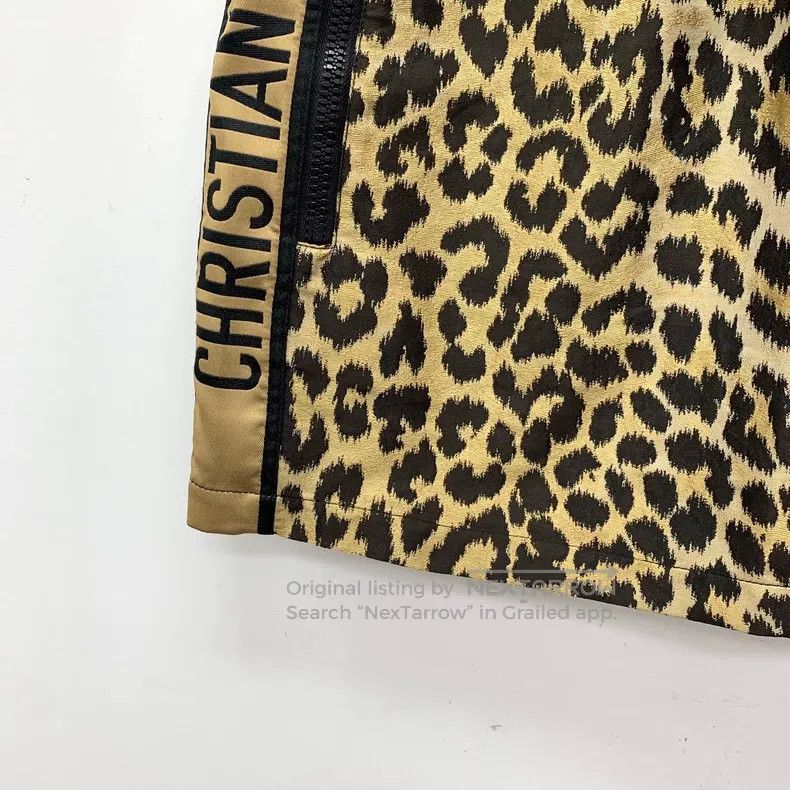 Dior Dior Brown leopard print drawstring casual short skirt ski Size 42" / US 20 - 4 Thumbnail