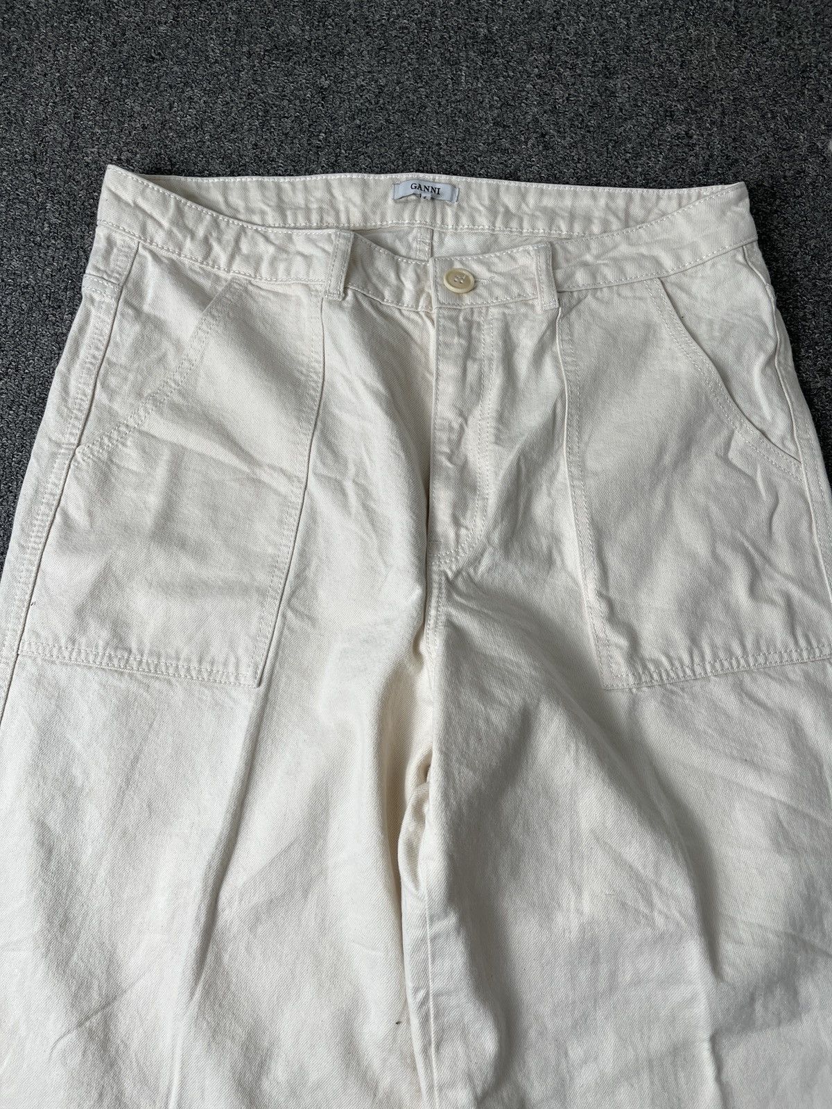 Ganni 2000s Ganni Fatigue True White Denim Size 37" - 2 Thumbnail