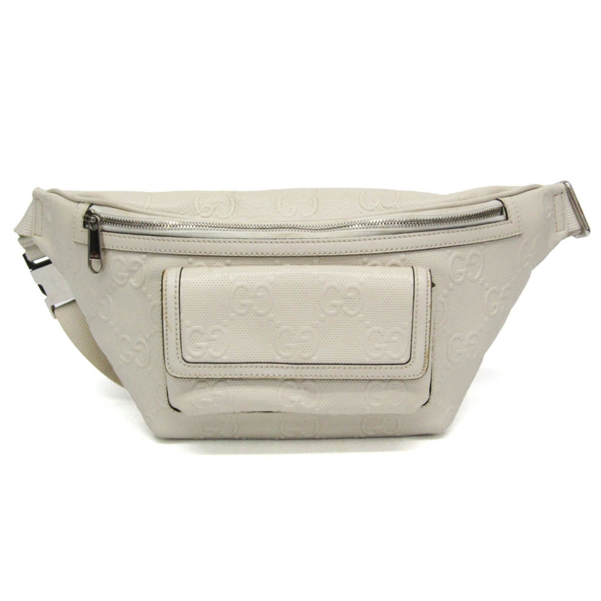 Gucci Gg Embossed 645093 Men,Women Leather Fanny Pack,Sling Bag White, Women's