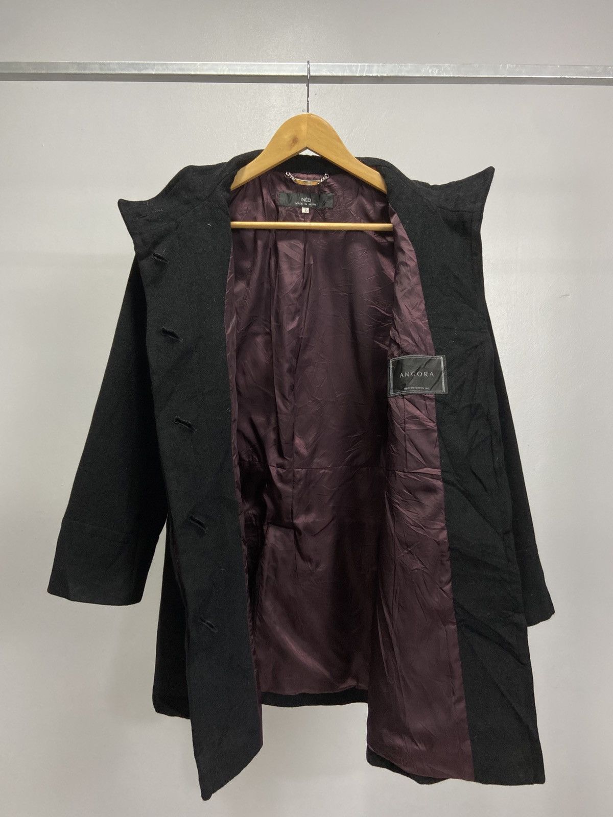 Yohji Yamamoto Ined by Yohji Yamamoto black wool long coats Size S / US 4 / IT 40 - 4 Thumbnail