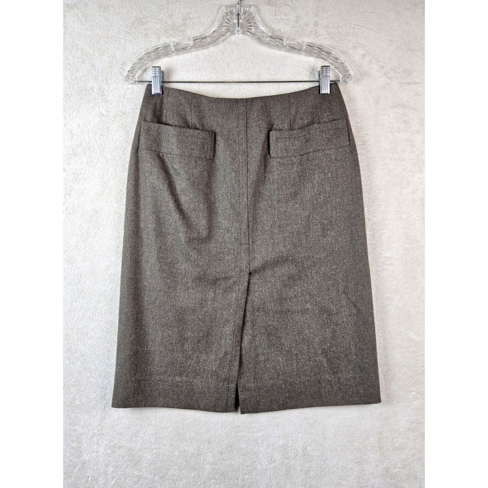 Celine VINTAGE CELINE Skirt Midi Pencil Cashmere Lined Wool Brown 40 Women Girls Mens Size 27" / US 4 / IT 40 - 2 Thumbnail