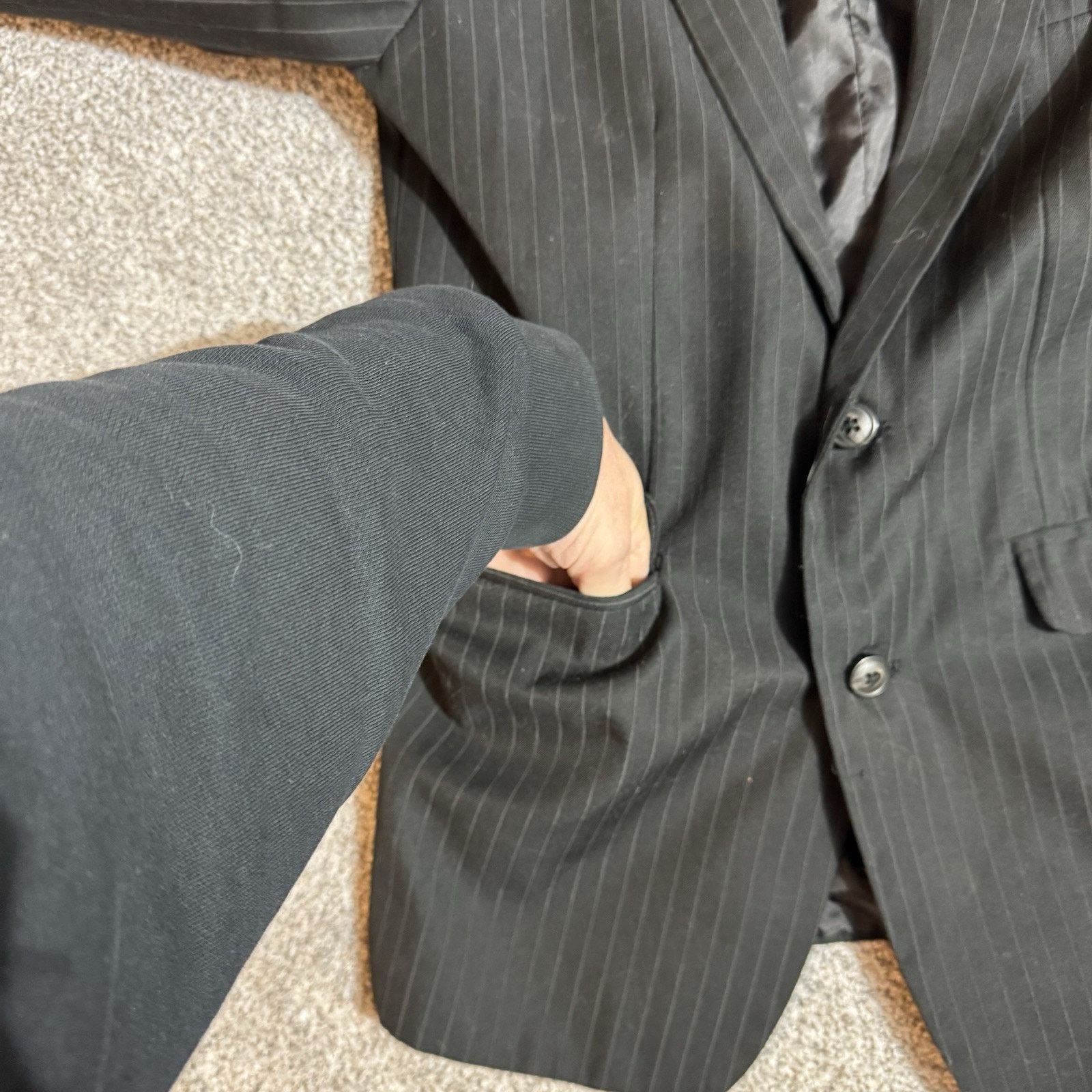 Chaps Chaps Pinstripe Suit Coat Womens 16 Dark Academia Preppy Size XXL / US 16-18 / IT 52-54 - 6 Thumbnail