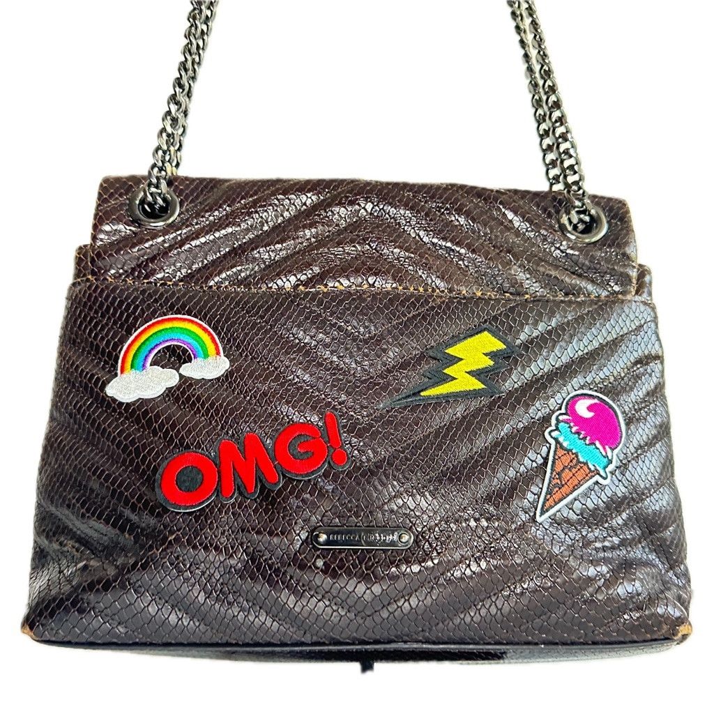 Rebecca Minkoff Rebecca Minkoff Edie Chevron Brown Leather Crossbody Bag Size ONE SIZE - 2 Thumbnail