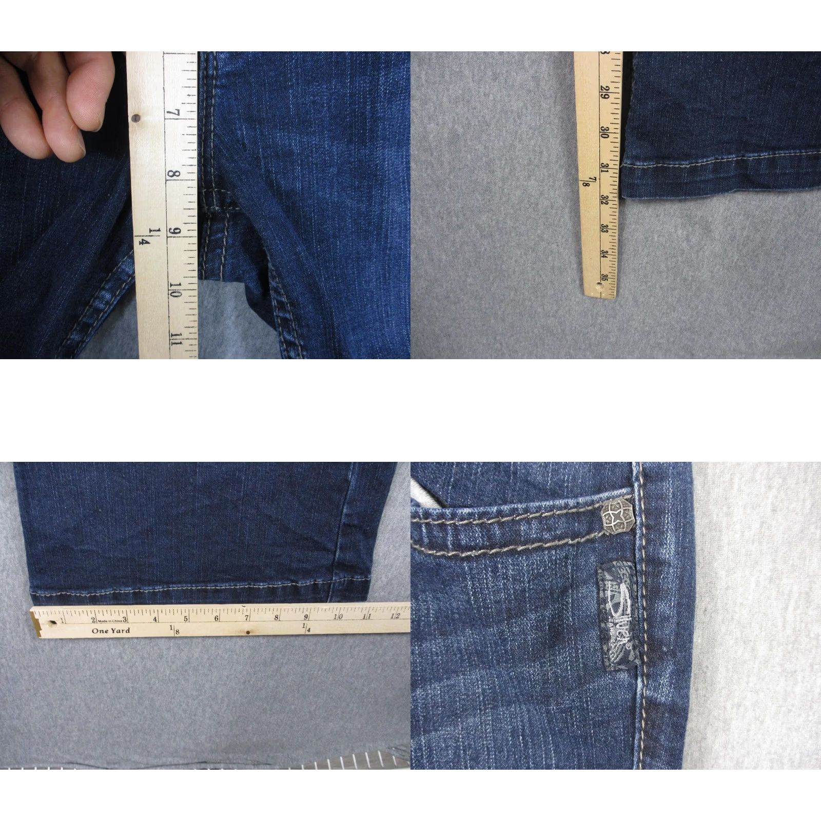 Silver Jeans Co. Silver Jeans Co Womens Suki Mid Flare Jeans Blue Dark Wash Stretch Denim 29x32 Size 29" - 9 Thumbnail