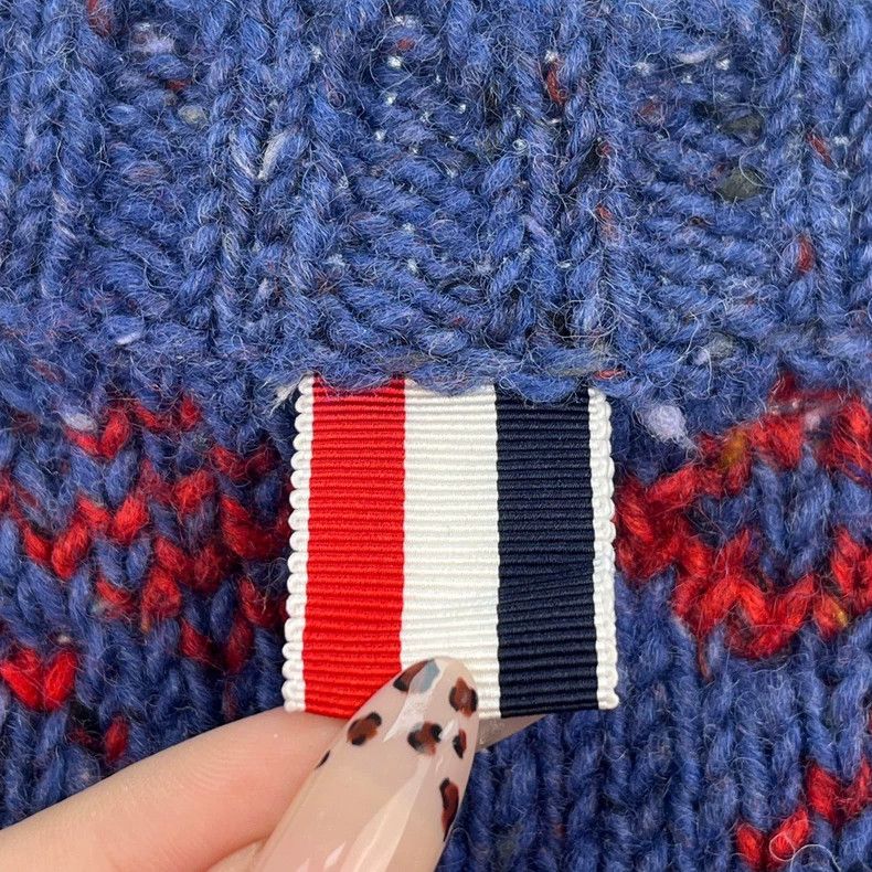 Thom Browne Thom Browne Size 2Blue Red Stripe Classic Logo Wool Long Sl Size US M / EU 48-50 / 2 - 8 Thumbnail