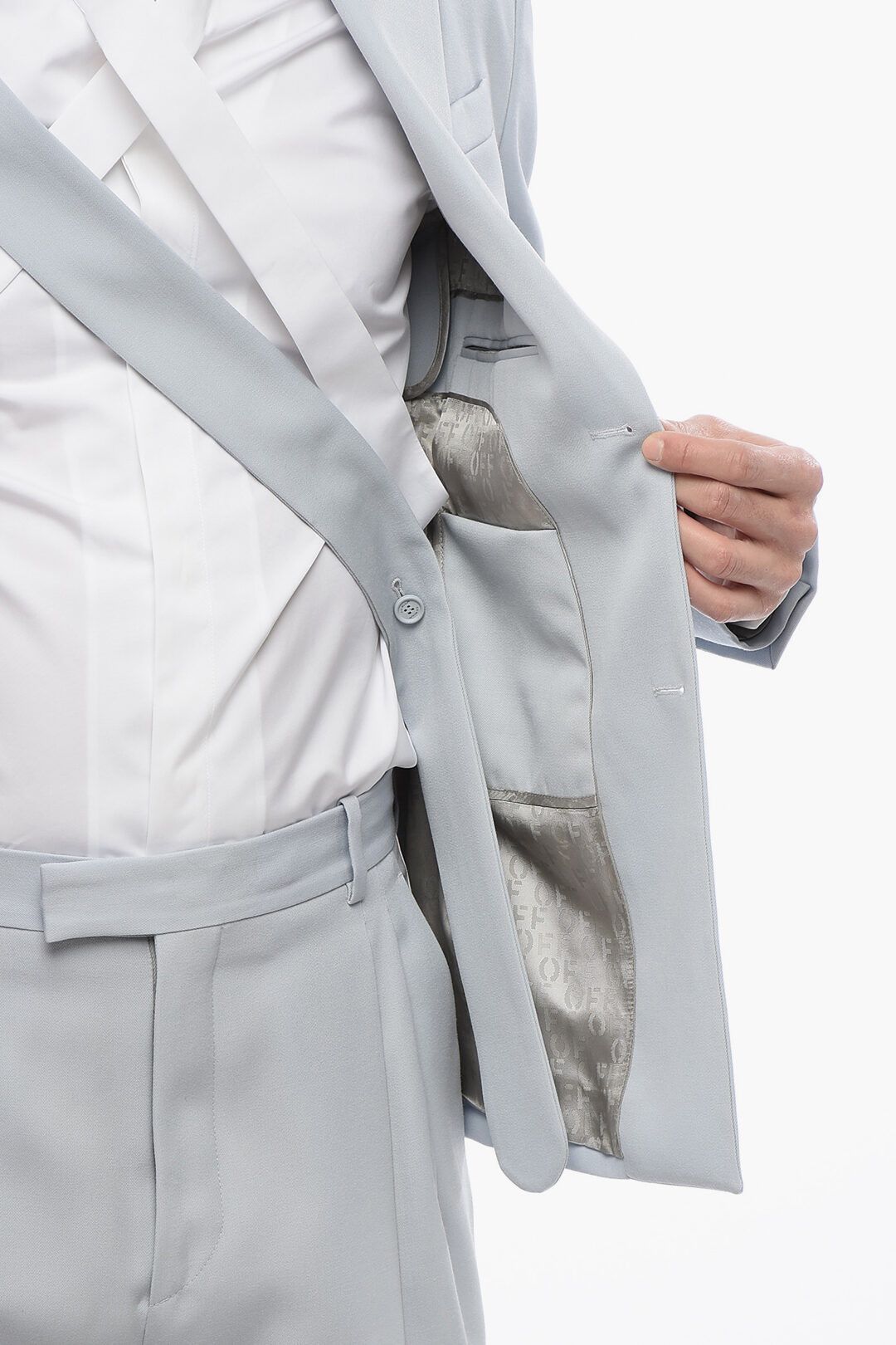 Off-White og1mm1025 Relax Fit Blazer in Light Blue Size US M / EU 48-50 / 2 - 5 Thumbnail