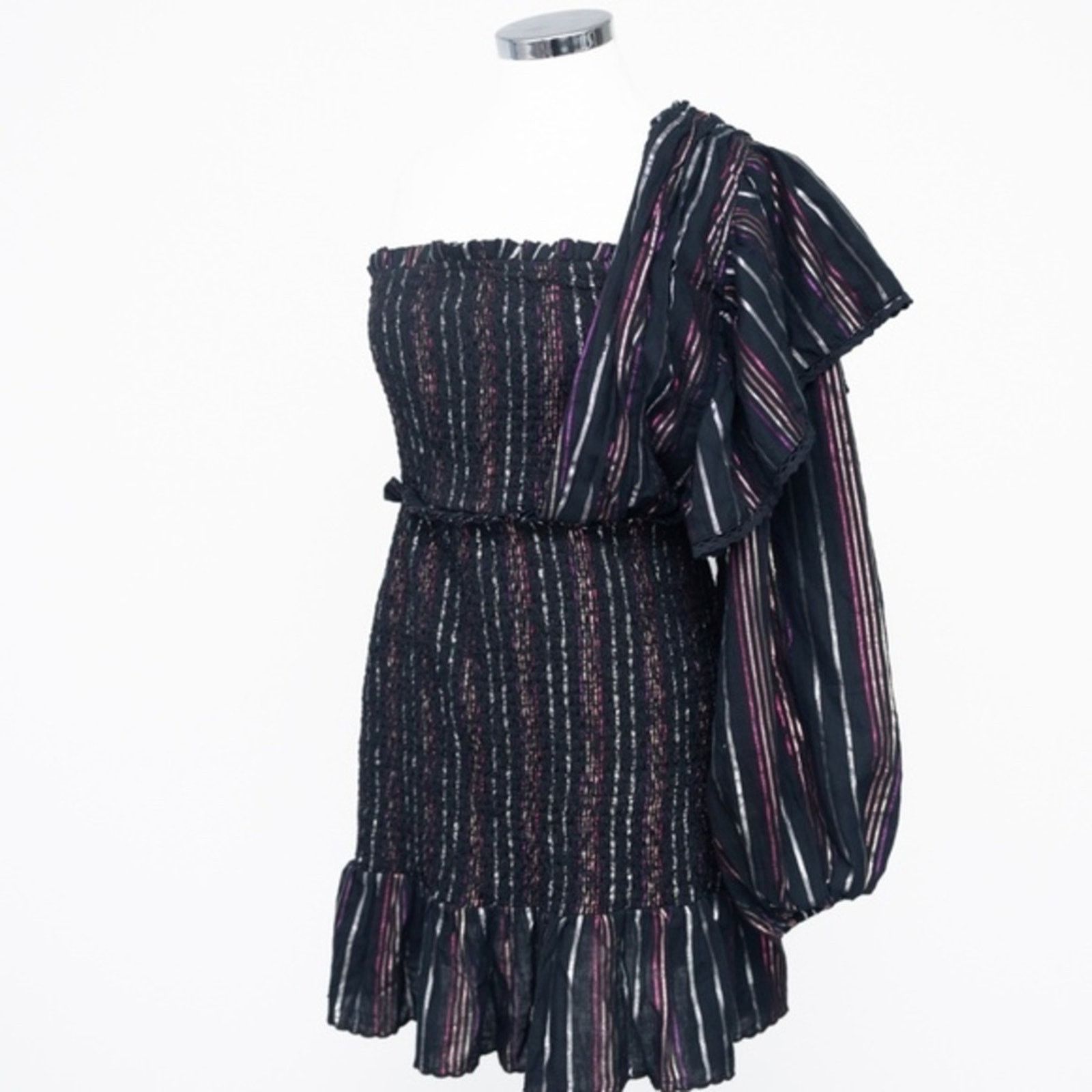Farm Rio FARM Rio. Lurex Stripes Mini Dress. Size S / US 4 / IT 40 - 2 Thumbnail