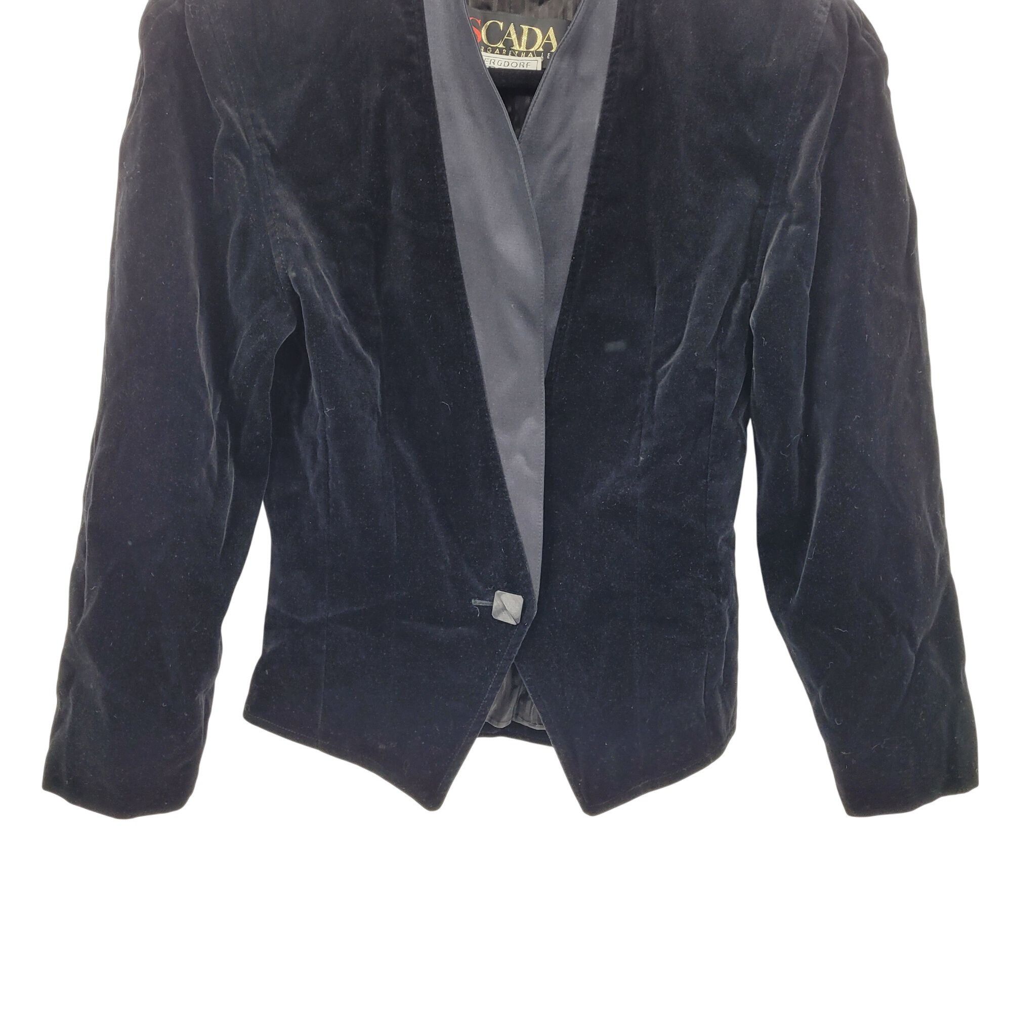 Escada Vintage Escada Womens Black Velvet Tuxedo Bolero Jacket XS F Size XS / US 0-2 / IT 36-38 - 5 Thumbnail