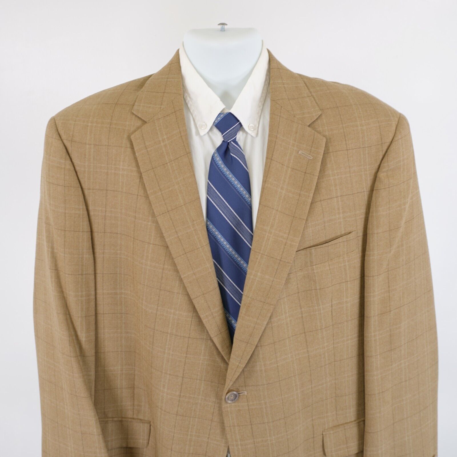Hart Schaffner Marx Hart Schaffner Marx Tan Basketweave Windowpane Sport Coat / Size 44L - 1 Thumbnail