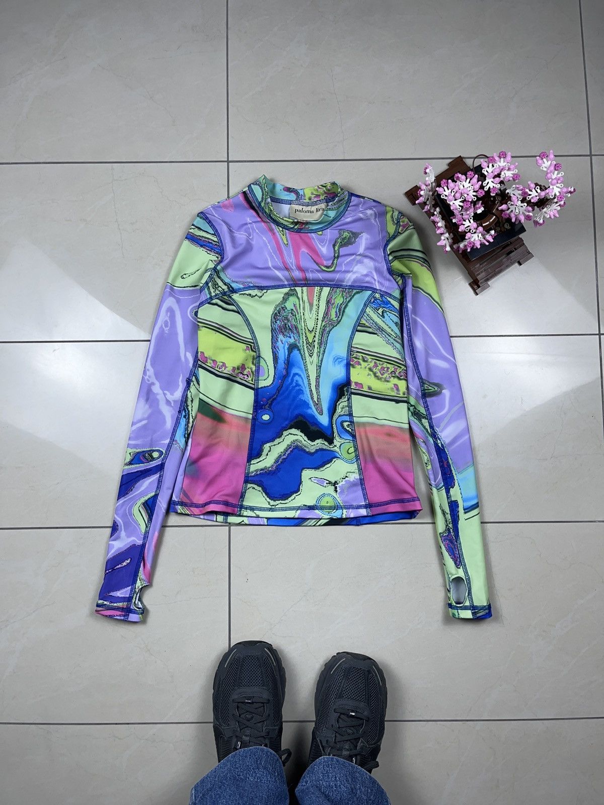 Designer ➕ paloma lira rare new wave designer Acid sport top ls Size L / US 10 / IT 46 - 1 Thumbnail