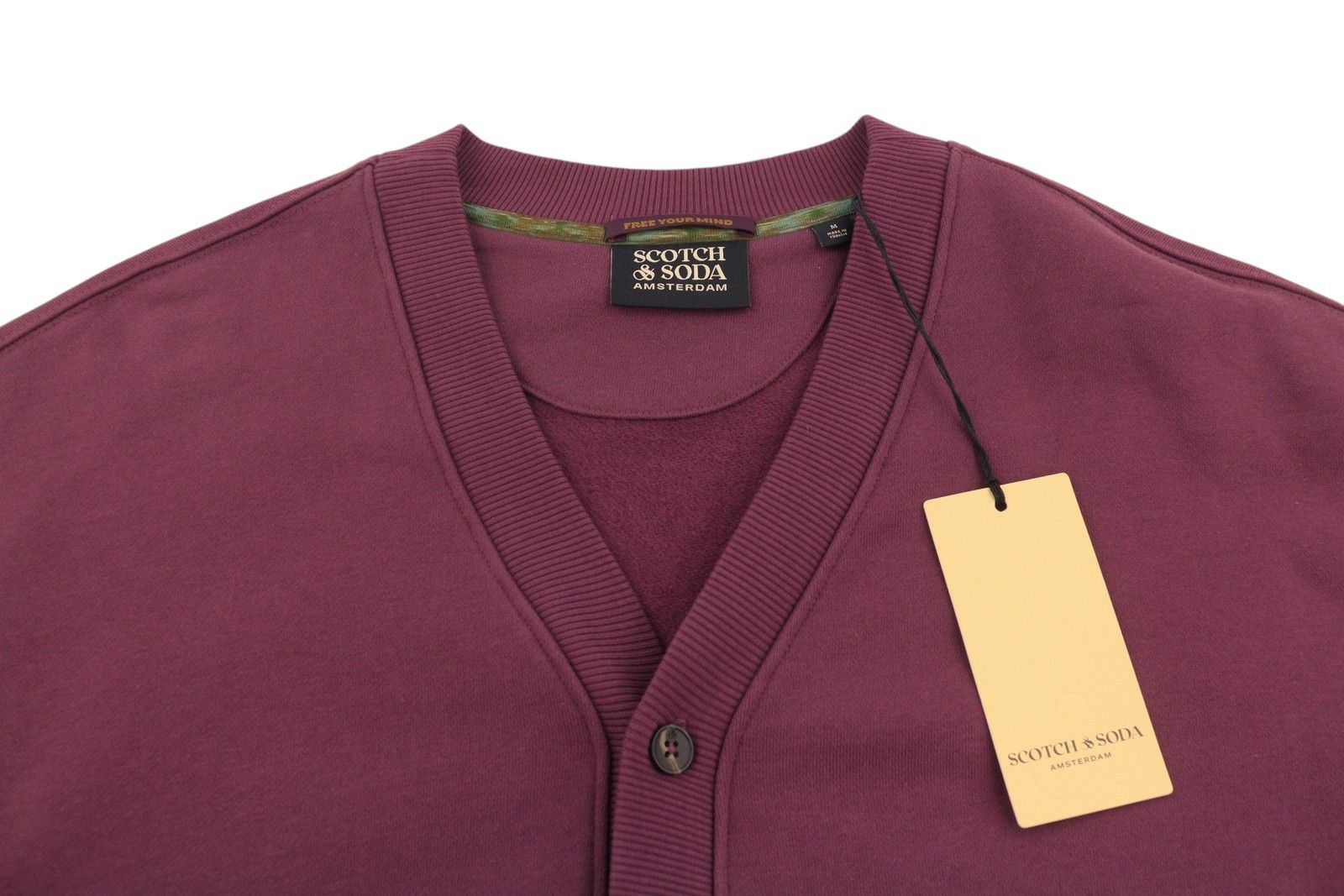 Scotch & Soda M Burgundy Button-Up Oversized Cardigan 88544 Size US M / EU 48-50 / 2 - 4 Thumbnail