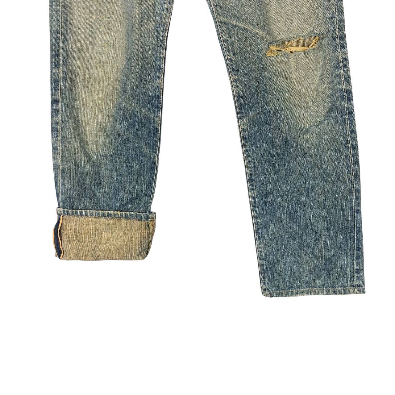 Edwin × Jean × Vintage Vintage Edwin 505x Selvedge Distressed Jeans Size US 29 - 3 Thumbnail
