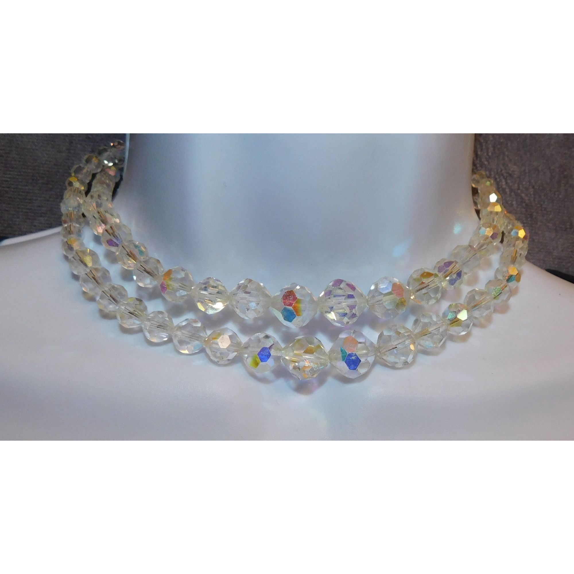 Other Vintage Aurora Borealis Crystal Beaded Double Strand Necklac Size ONE SIZE - 8 Thumbnail