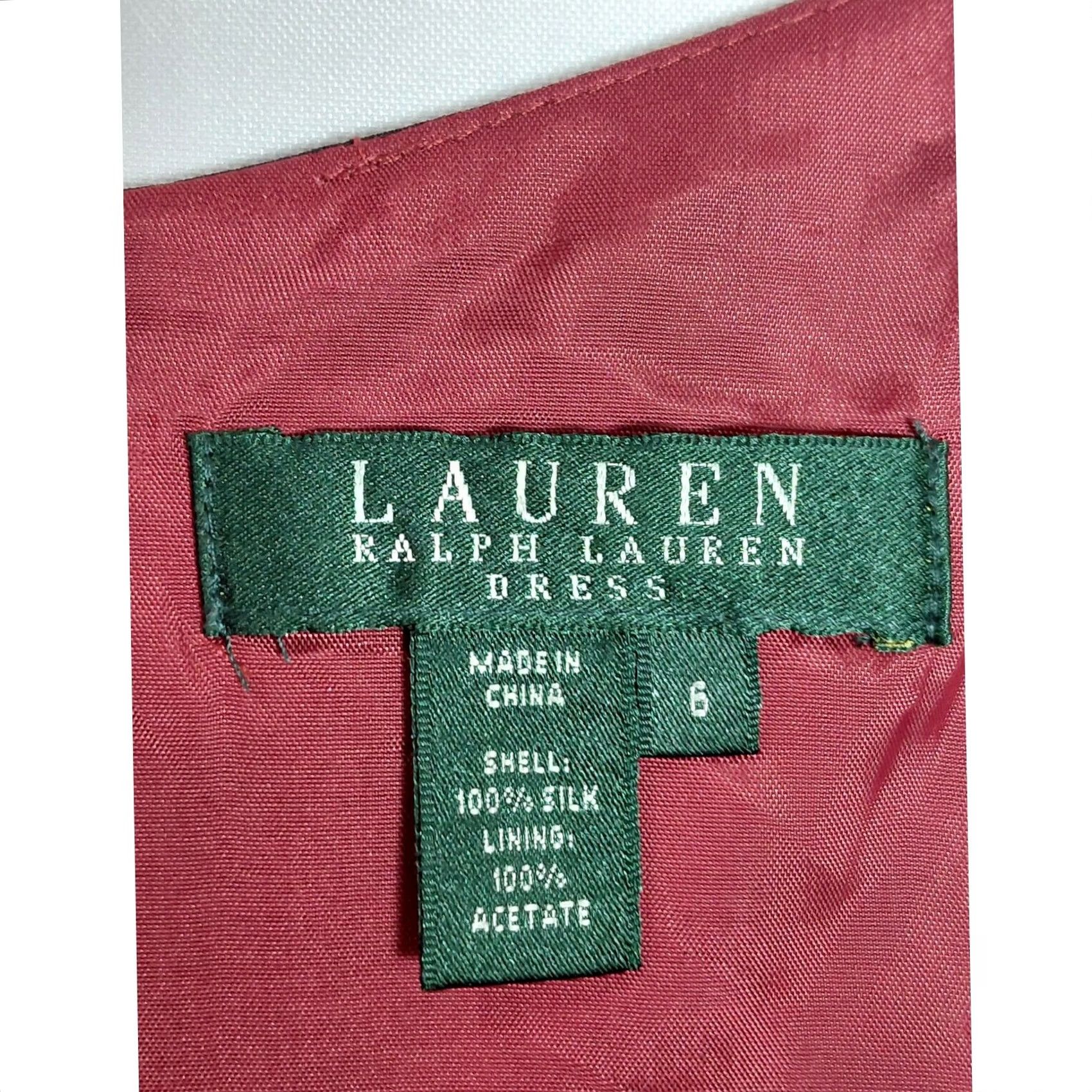 Ralph Lauren LAUREN RALPH LAUREN Dress Silk Red Graphic Print Sleeveless Size 6 Dress Size M / US 6-8 / IT 42-44 - 4 Thumbnail