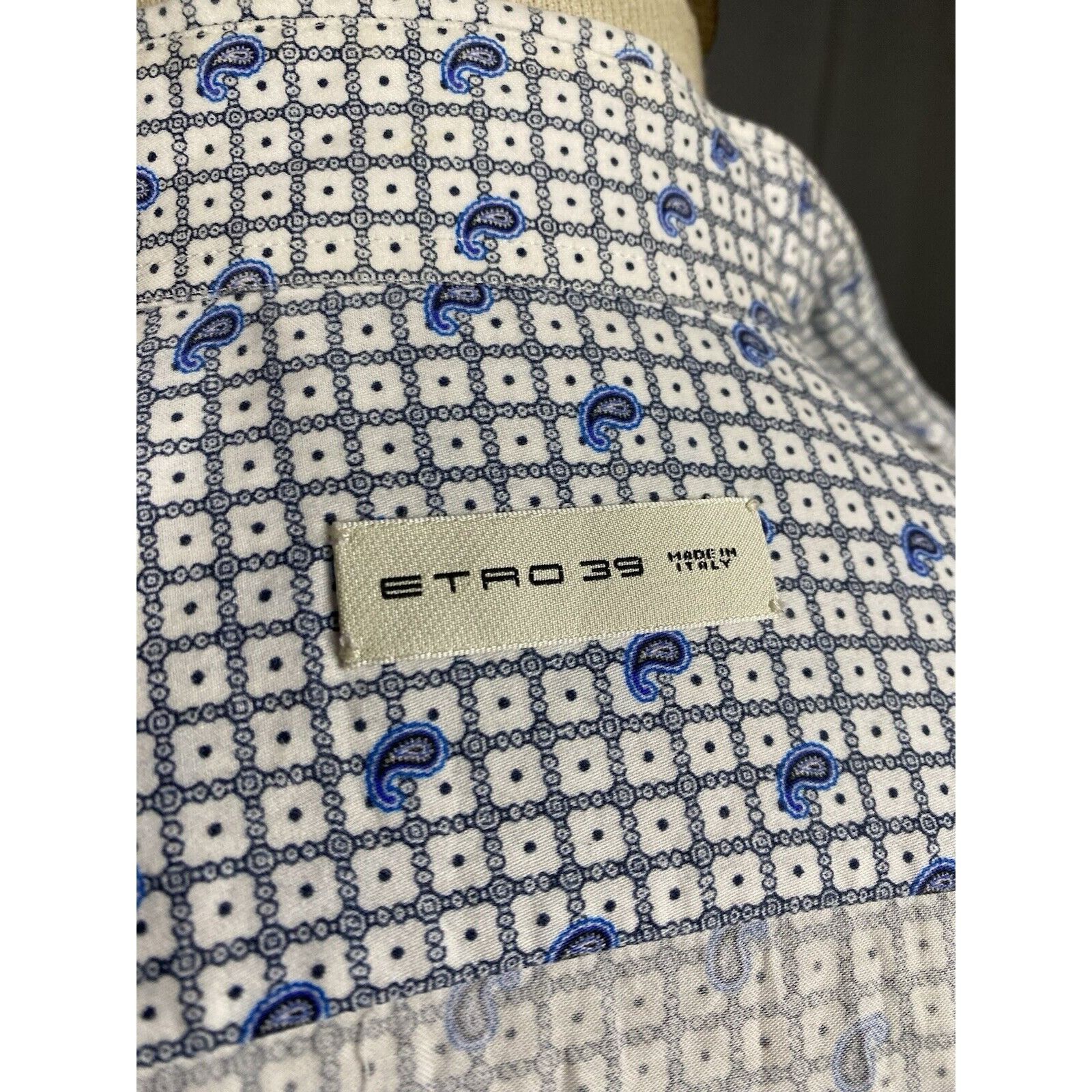 Etro Etro Paisley Men's White Blue Longsleeve Checked Shirt Size Size US S / EU 44-46 / 1 - 10 Thumbnail