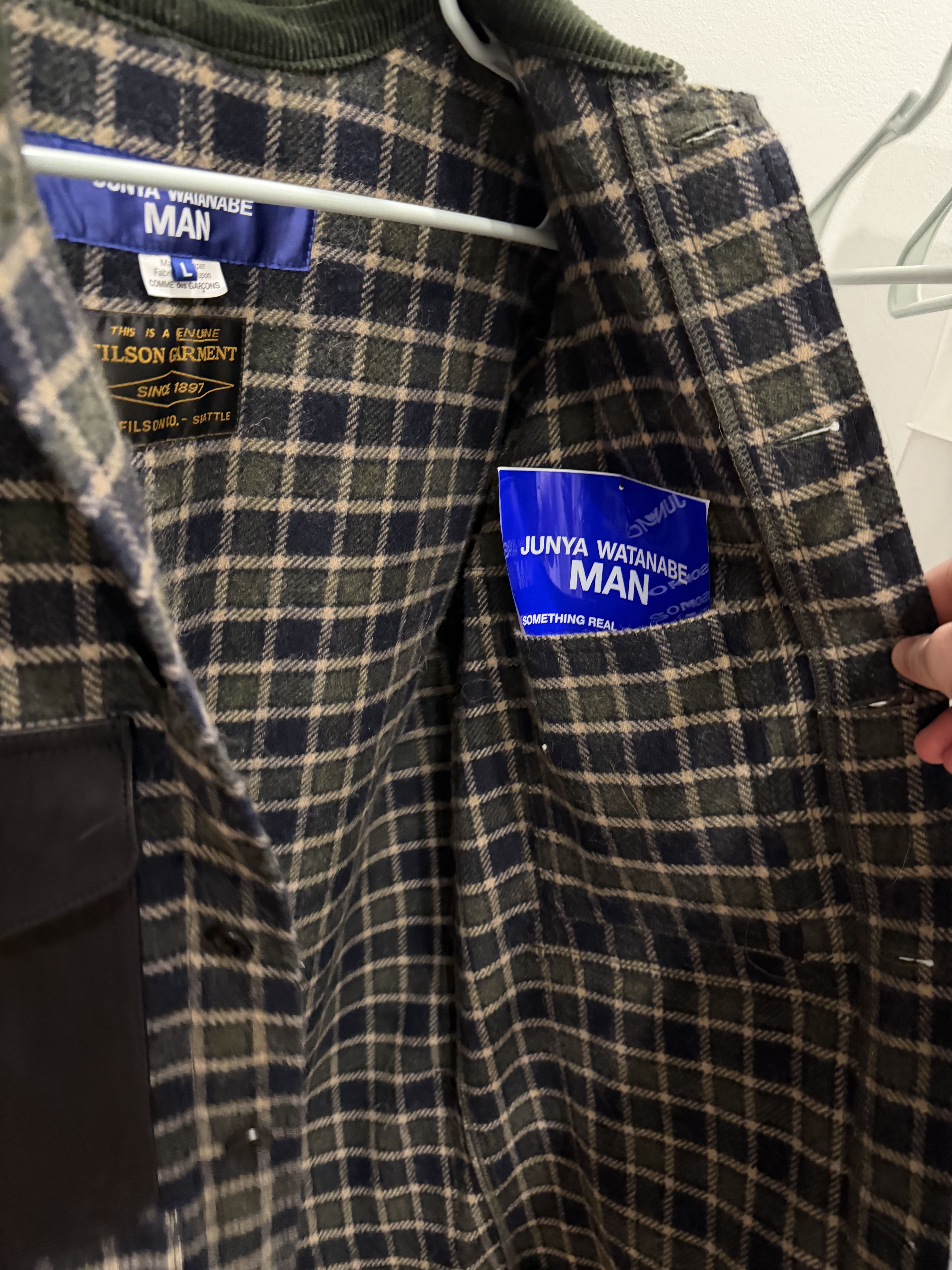 Junya Watanabe Junya Watanabe Filson Men's Flannel Check x Leather Jacket Size US L / EU 52-54 / 3 - 3 Thumbnail