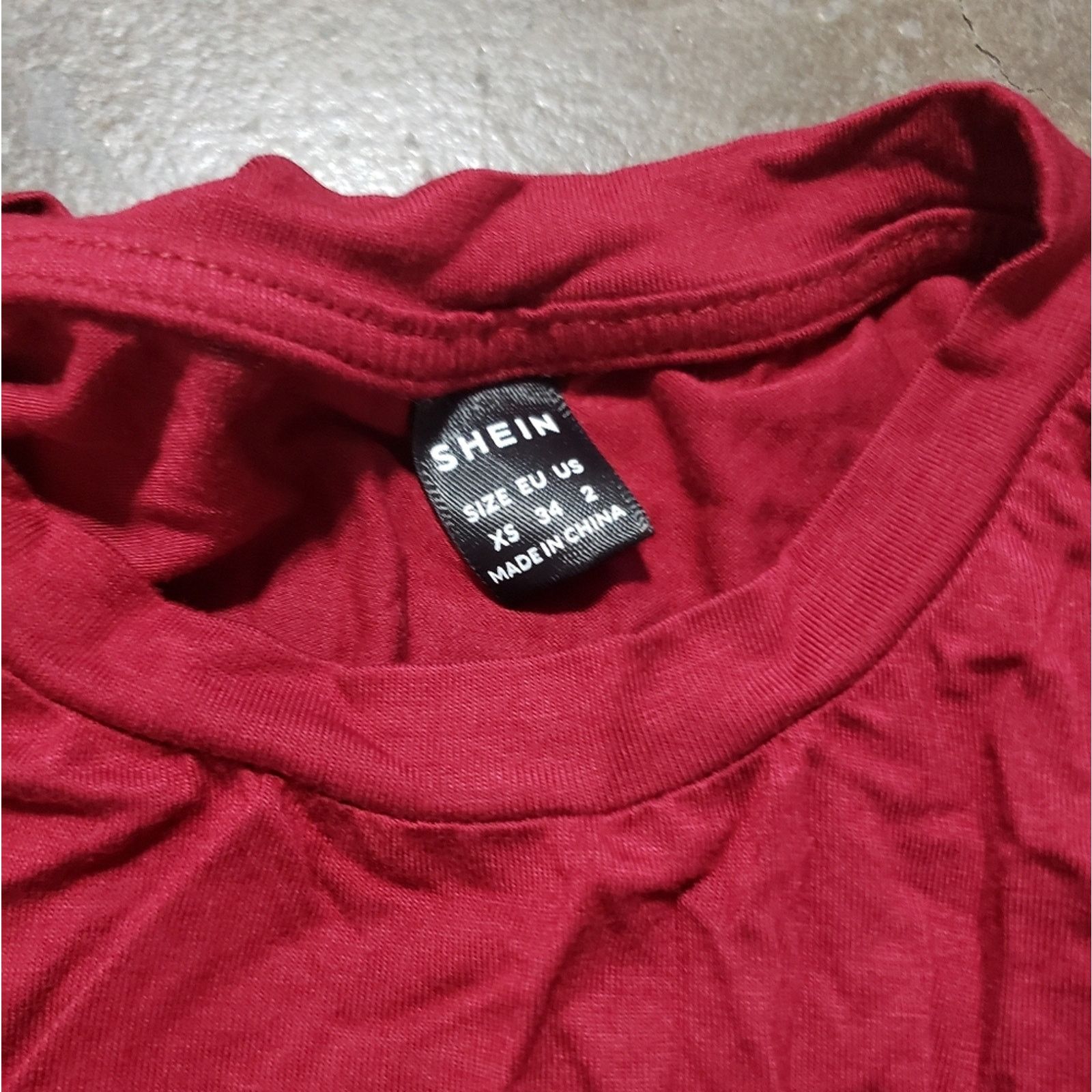 Shein Dark Red | SHEIN | Ruched Short Sleeve Size XS / US 0-2 / IT 36-38 - 3 Thumbnail