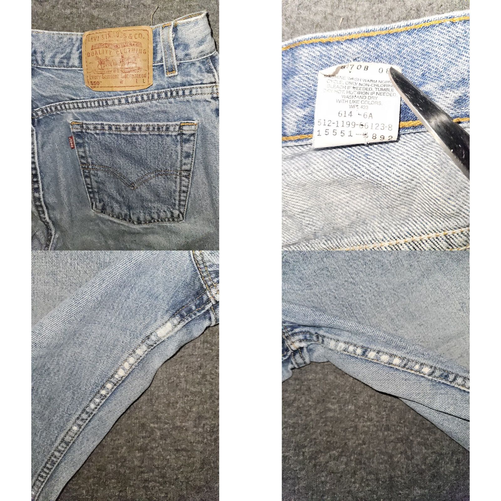 Levi's VINTAGE Levi's 550 Relaxed Fit Tapered Jeans Women's 16 Regular Long 90s Grunge Size 38" / US 16 / IT 52 - 8 Thumbnail
