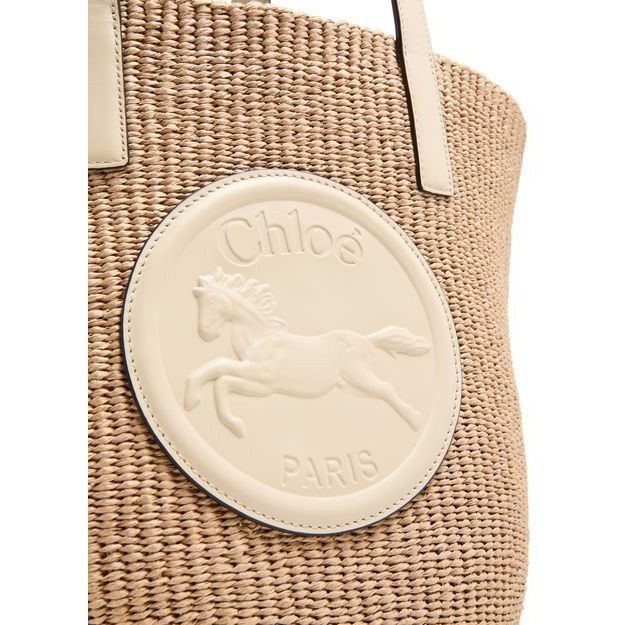 Chloe Chloe Horse Medal Deep Ivory Raffia-Effect Basket Shoulder B Size ONE SIZE - 5 Thumbnail