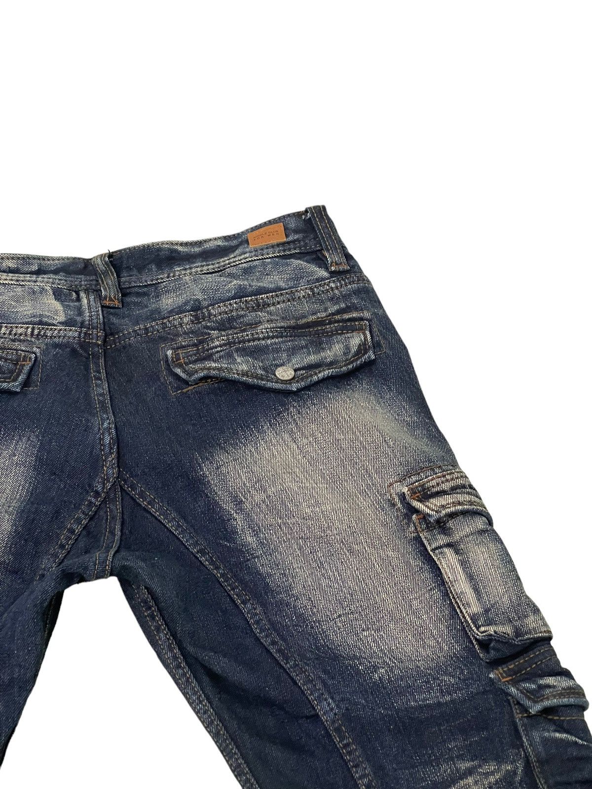 Japanese Brand Slight Flare Cargo Jeans Nicole Club Acid Wash Boot Cut 8🟦4 Size US 33 - 20 Thumbnail