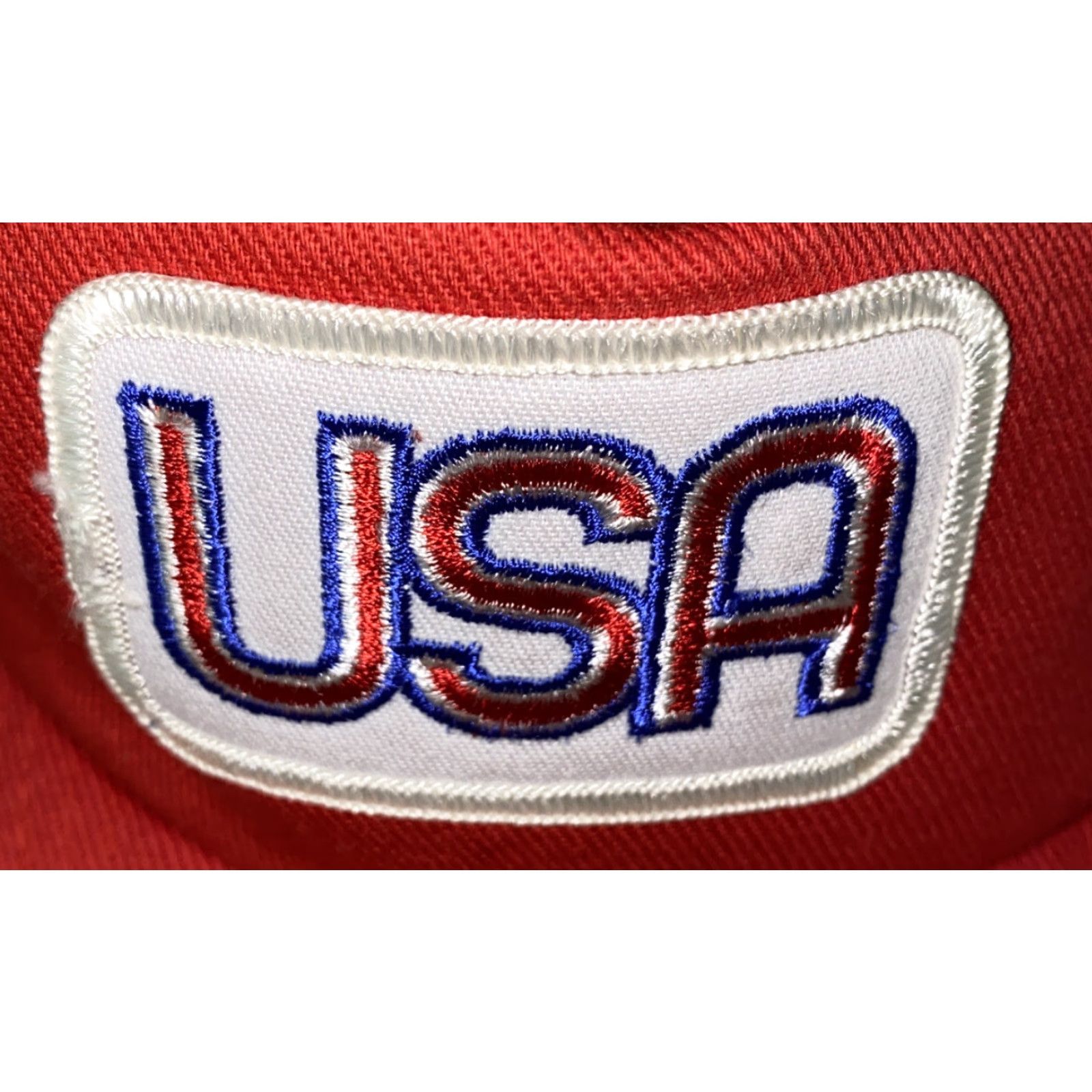 Vintage VINTAGE Unbranded Mens Red USA Snapback Adjustable Hat Size ONE SIZE - 2 Thumbnail