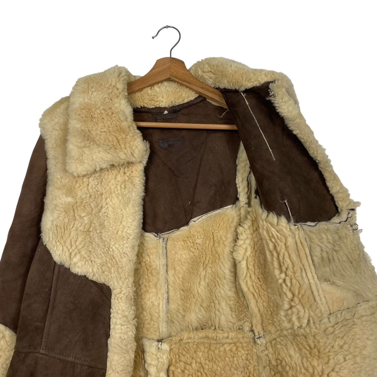 Japanese Brand Vintage Genuine Sheepskin Suede Leather Shearling Coat Size S / US 4 / IT 40 - 10 Thumbnail