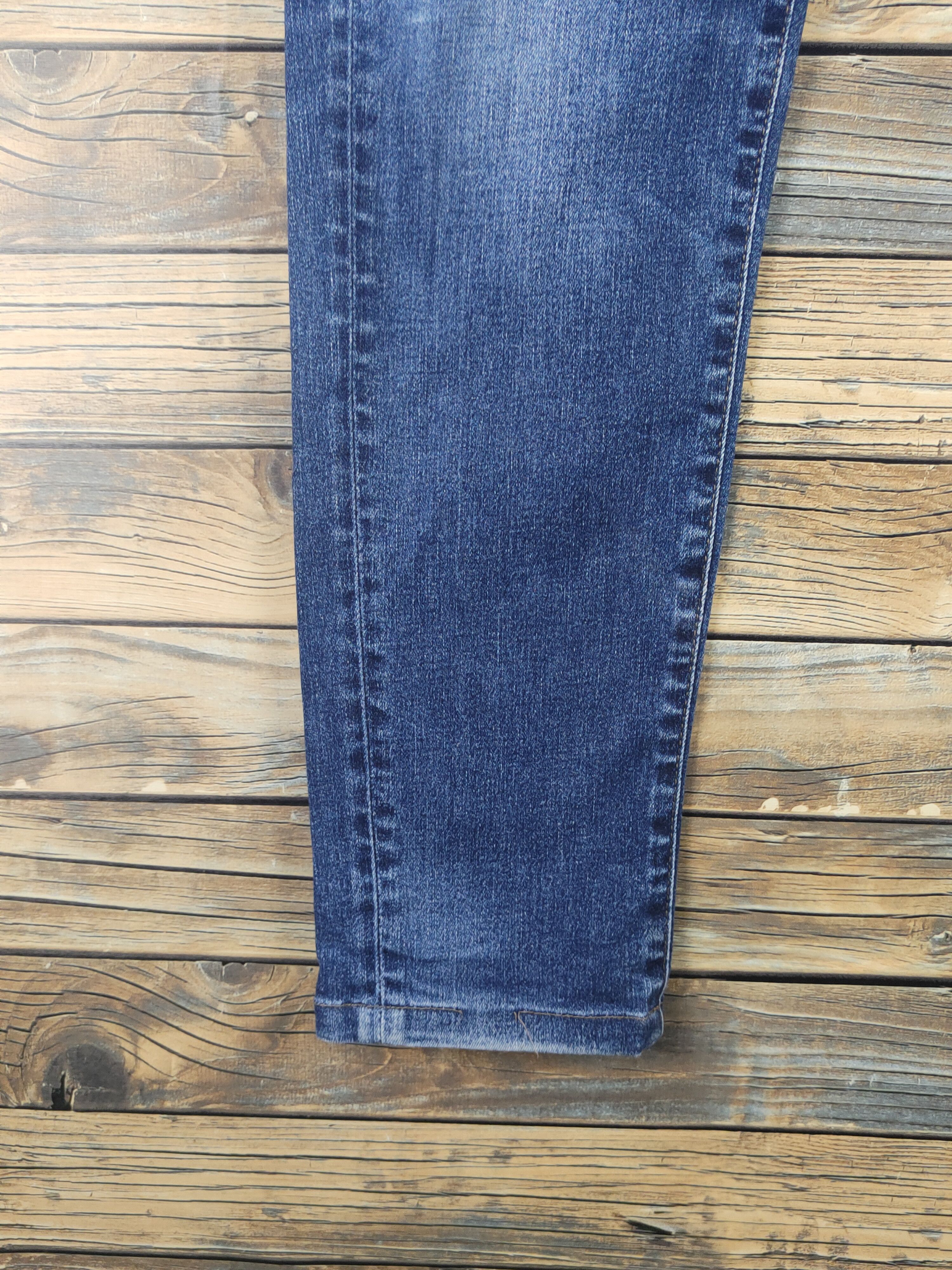 Japanese Brand Uniqlo Dark Blue Distressed Ripped Skinny Jeans #W1610 Size US 34 / EU 50 - 4 Thumbnail
