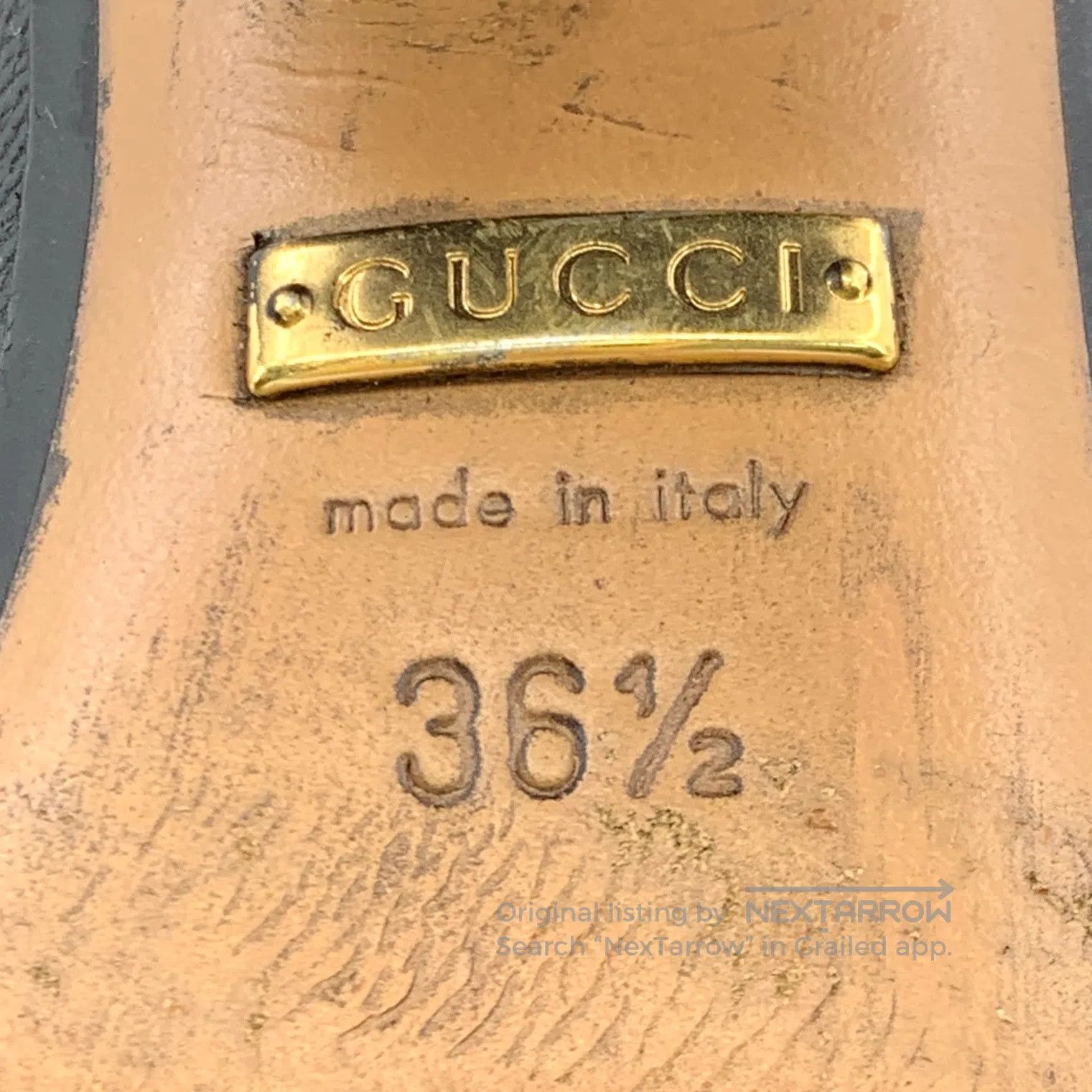 Gucci Guicci Black double G striped ribbon pearl button thick he Size US 6 / IT 36 - 6 Thumbnail