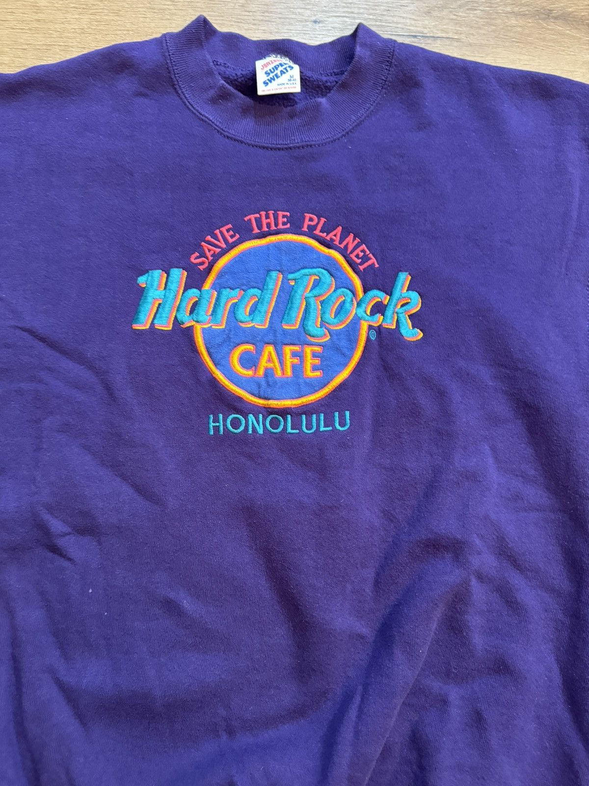 Hard Rock Cafe × Jerzees × Vintage Vintage Hard Rock Honolulu Crew Neck Embroidered Sweatshirt Size US M / EU 48-50 / 2 - 3 Thumbnail