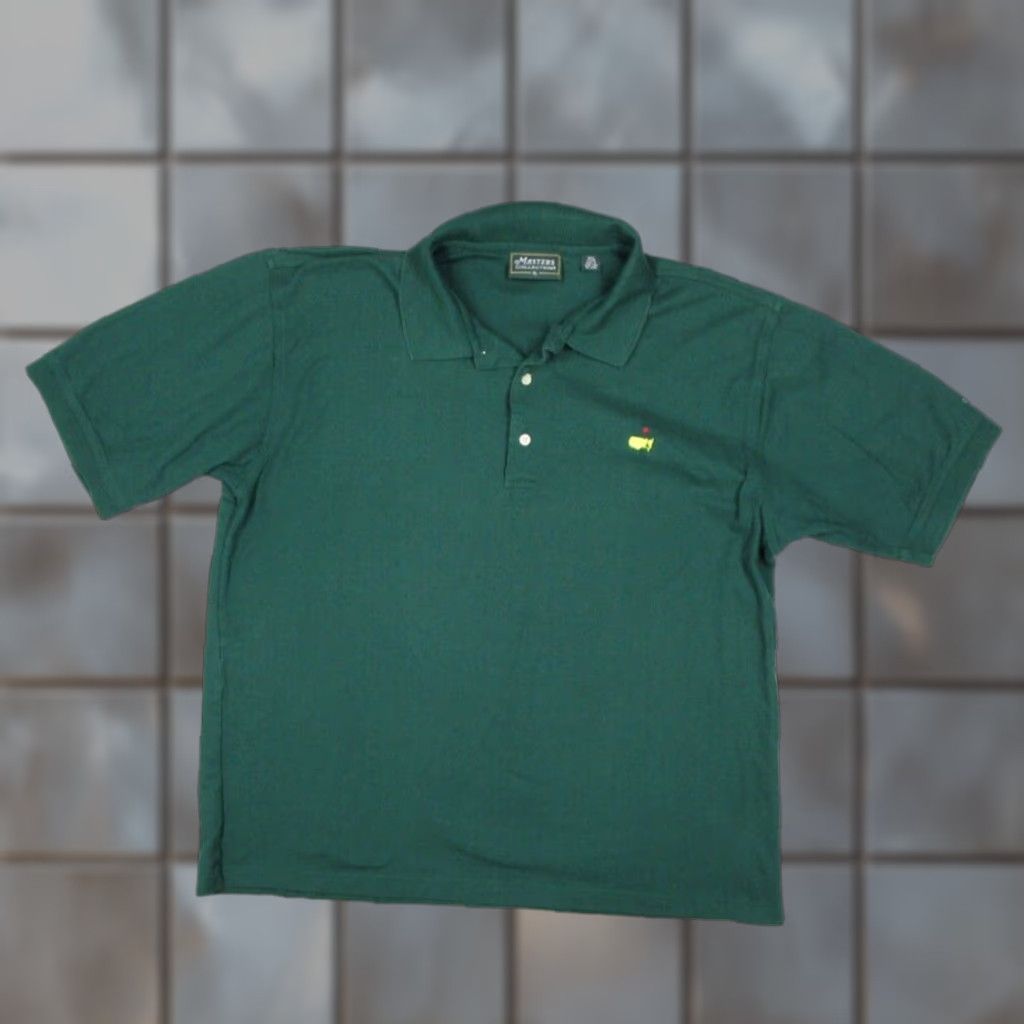 Vintage VINTAGE Masters Golf Shirt Mens 2XL Green Polo 100% Cotton Short Sleeve Embroidered Logo Made in Hong Kong - Regular Fit, 90s, Retro, Preppy, Sports Size US XXL / EU 58 / 5 - 1 Thumbnail