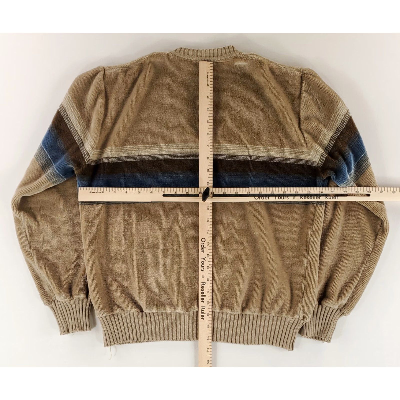 Vintage VINTAGE Kennington Sweater Pullover Velour Terry Cloth Brown Striped Mens L Size US L / EU 52-54 / 3 - 6 Thumbnail