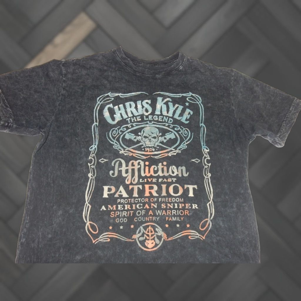 Affliction AFFLICTION Men's Graphic T-Shirt Size L Blue Chris Kyle Size US L / EU 52-54 / 3 - 1 Thumbnail