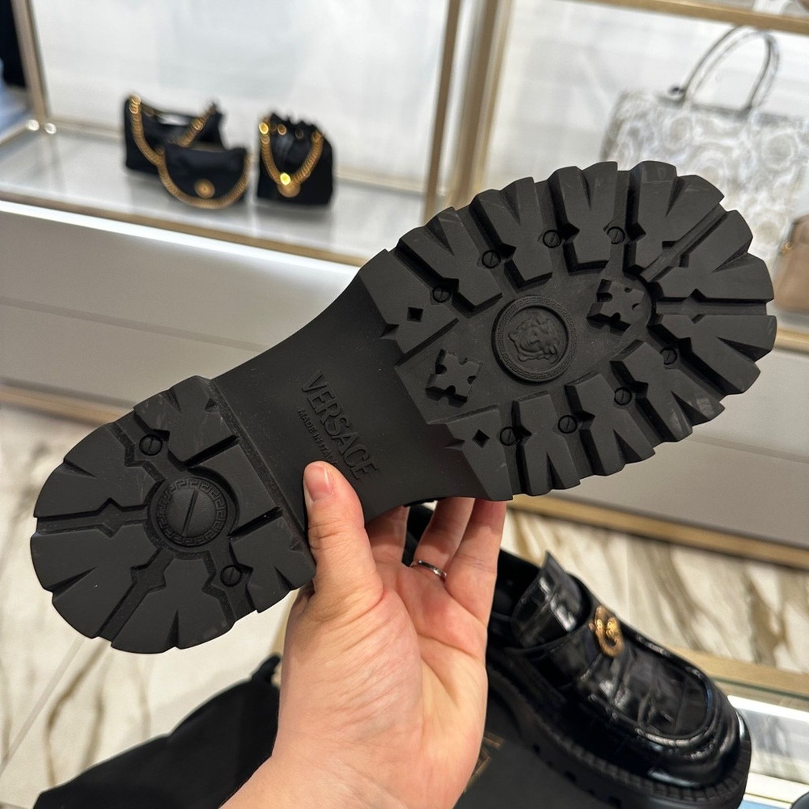 Versace Versace Medusa croc print leather black womens loafer Size US 9.5 / IT 39.5 - 5 Thumbnail