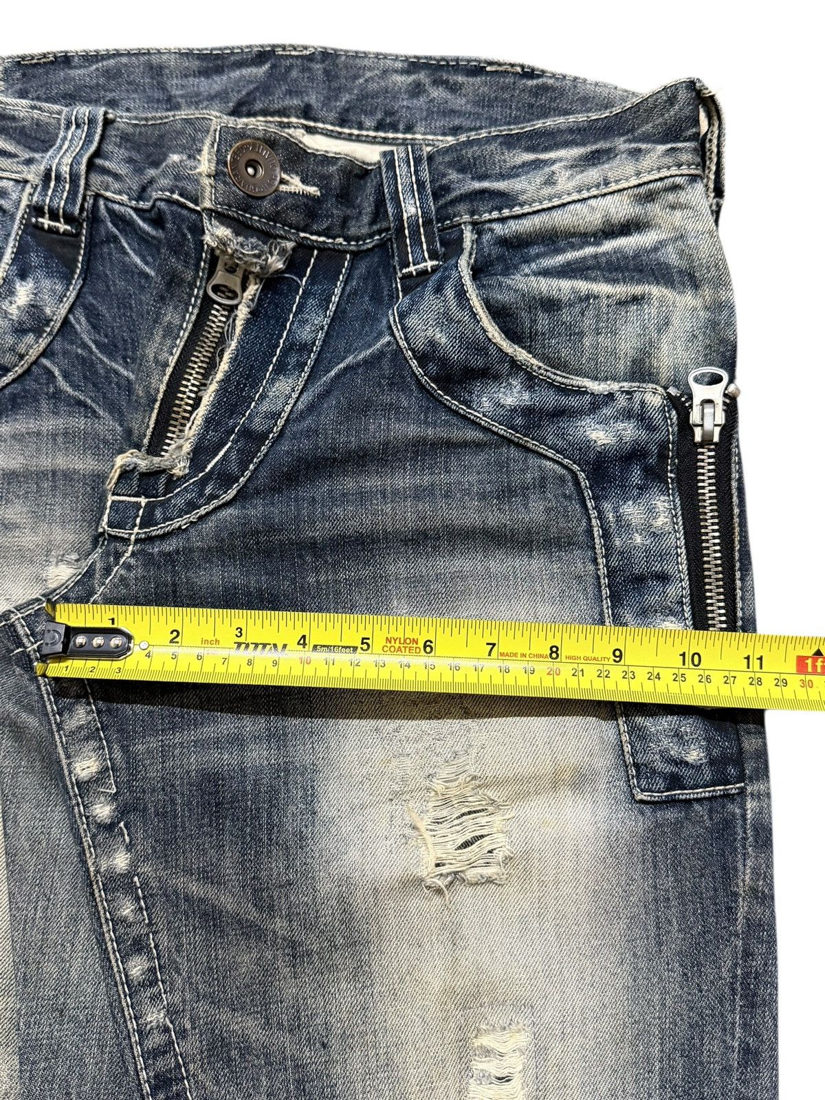 Tornado Mart Vintage Y2K Faded Wash Avant Garde Style Distressed Bootcut Size US 32 / EU 48 - 15 Thumbnail