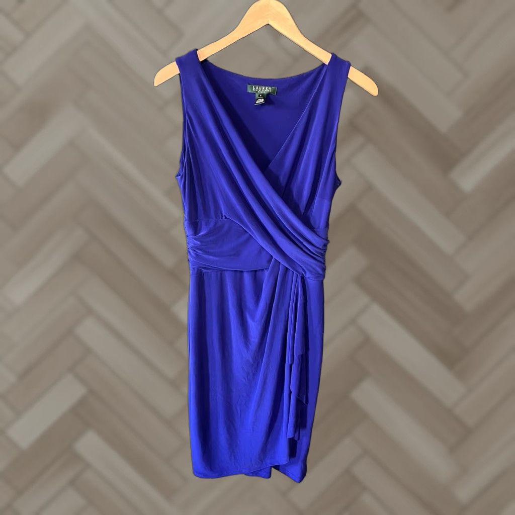 Ralph Lauren Lauren Ralph Lauren Womens Dress Sleeveless Knee Length Blue Size 8 Fit & Flare Men/Women style? Size M / US 6-8 / IT 42-44 - 1 Thumbnail