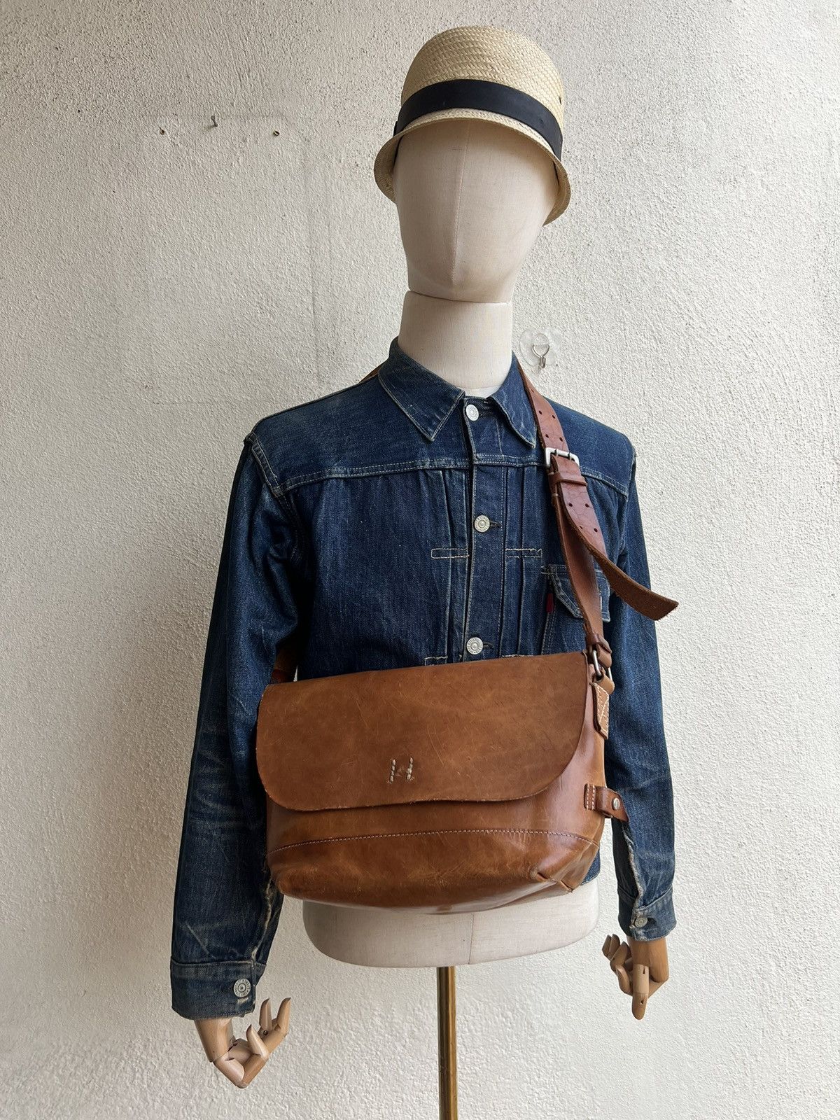 Leather H 1203 Mano Fece Japan Patina Leather Bag Size ONE SIZE - 5 Thumbnail