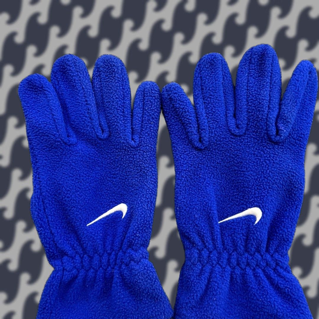 Nike VINTAGE Nike Fleece Gloves Size XS Running Blue Swoosh Sports Size XS / US 0-2 / IT 36-38 - 1 Thumbnail