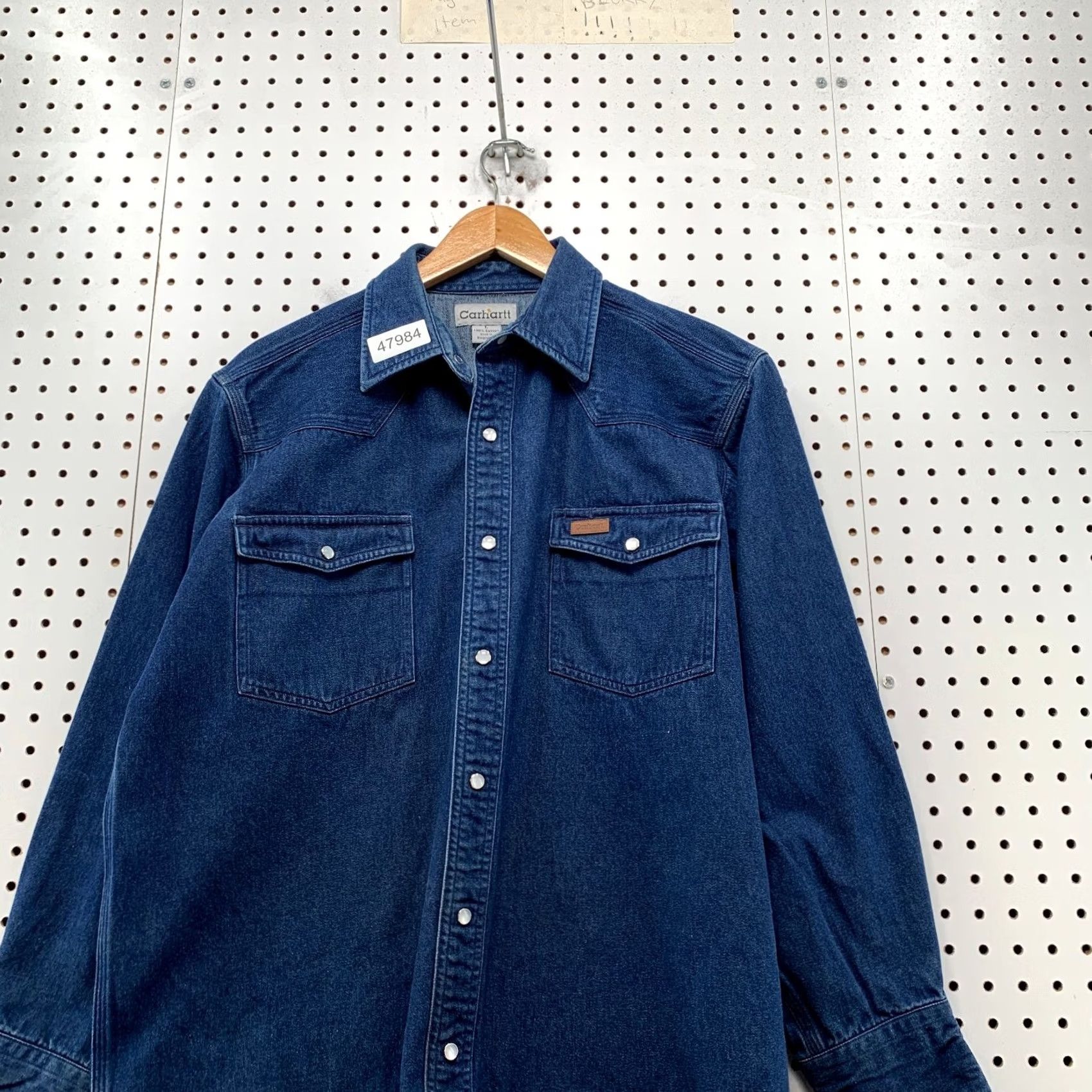 Carhartt Carhartt Denim Snap Shirt Mens L Blue Long Sleeve Cotton Workwear Size US L / EU 52-54 / 3 - 4 Thumbnail