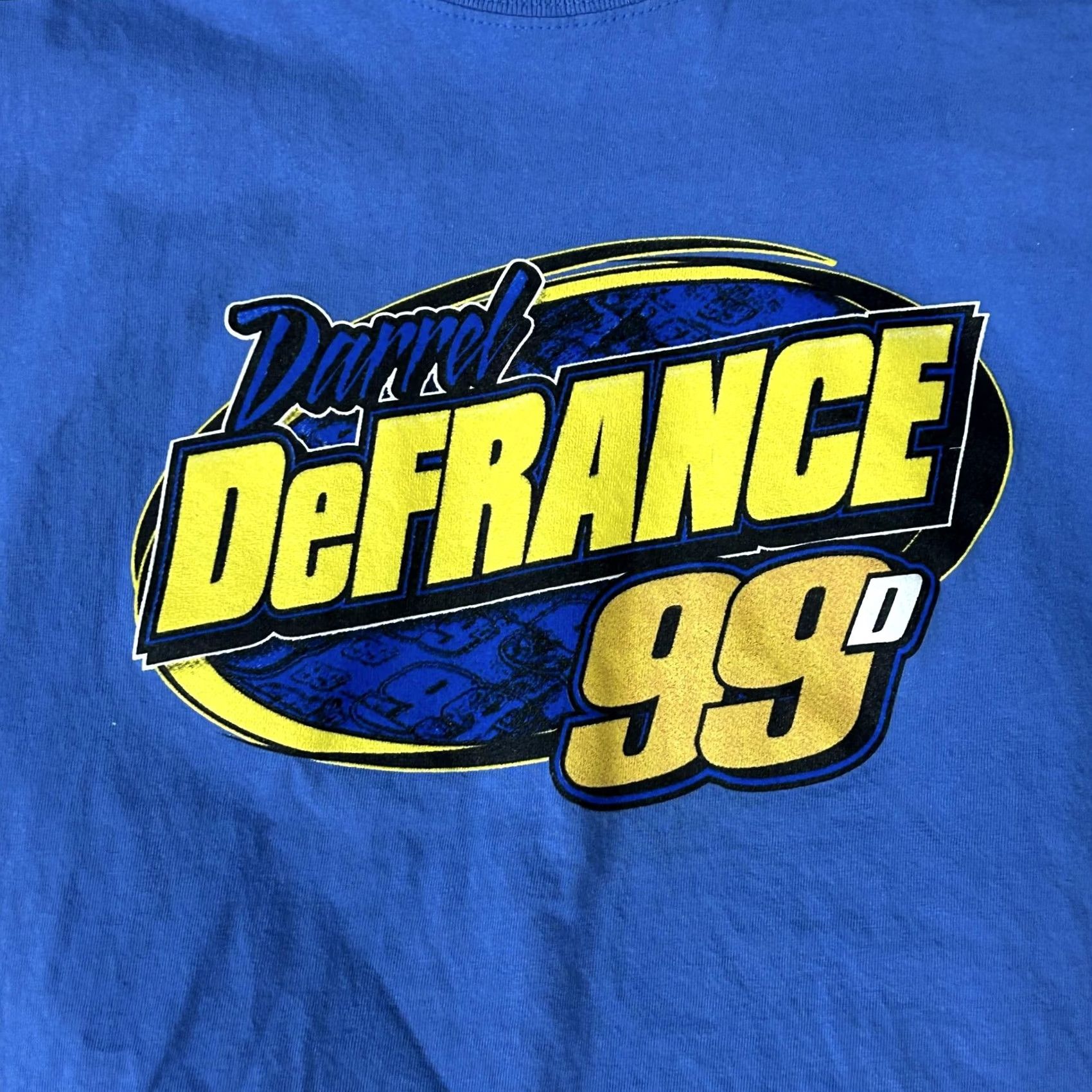 Gildan Darrel DeFrance 99D Racing T-Shirt Mens 2XL Blue Gildan Graphic Car Tee T-Shirt Size US XXL / EU 58 / 5 - 2 Thumbnail