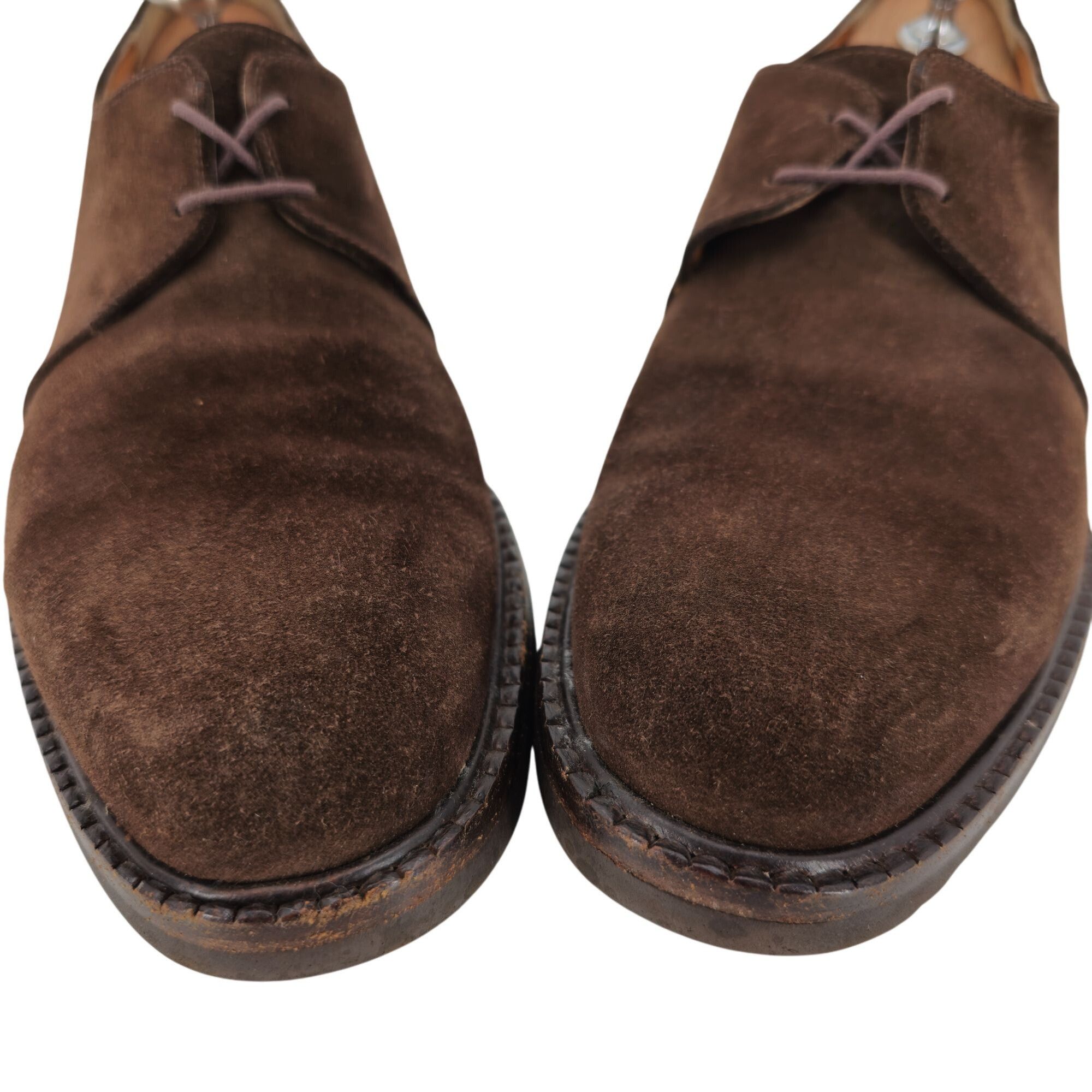 Salvatore Ferragamo Salvatore Ferragamo Italy Brown Suede Plain-toe Derby Mens 7 Size US 7 / EU 40 - 9 Thumbnail