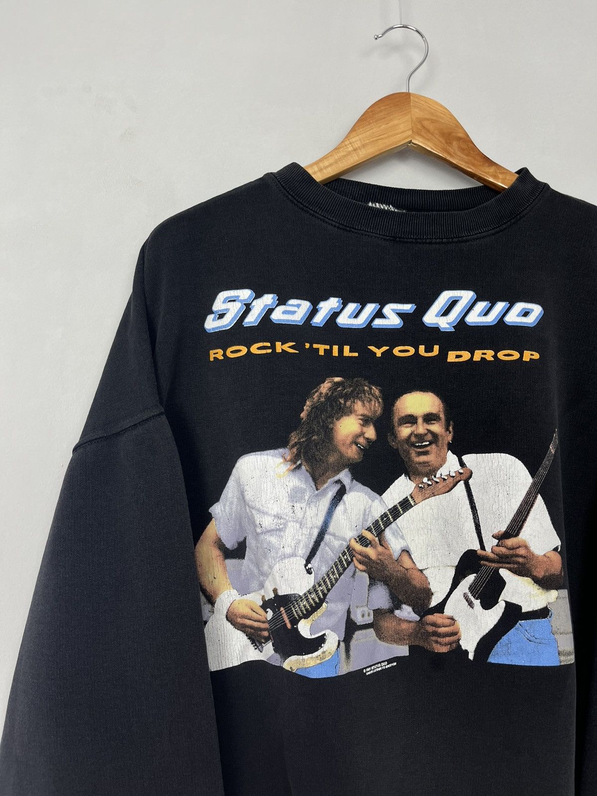 Band Tees × Vintage Status Quo Rock Til` You Drop Vintage 1991 Sweatshirt Size US XL / EU 56 / 4 - 2 Thumbnail