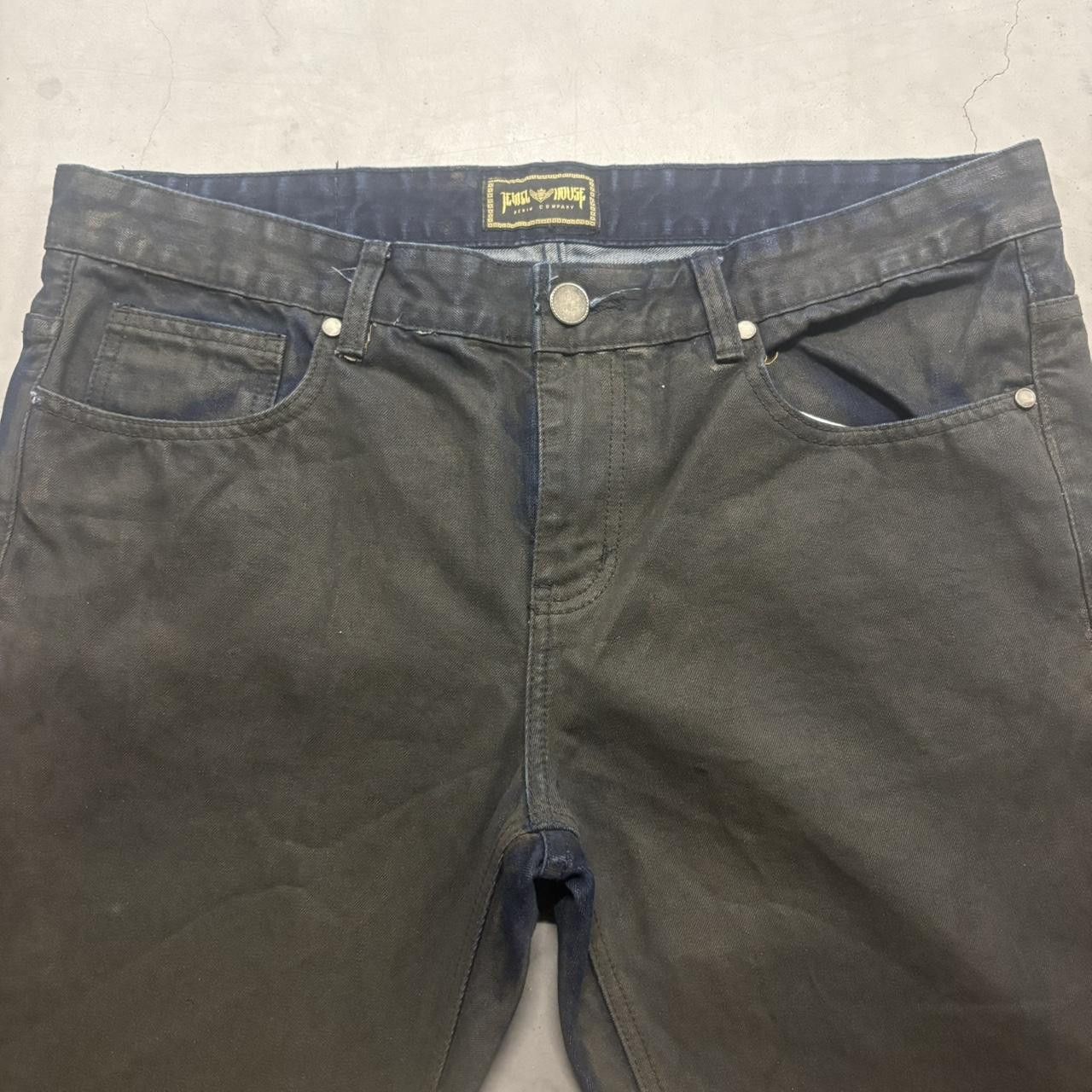 Vintage Crazy Vintage Y2K/2000s Baggy Jewel House Black and Blue Accent Luxury Streetwear Denim Jeans! Size US 36 / EU 52 - 2 Thumbnail