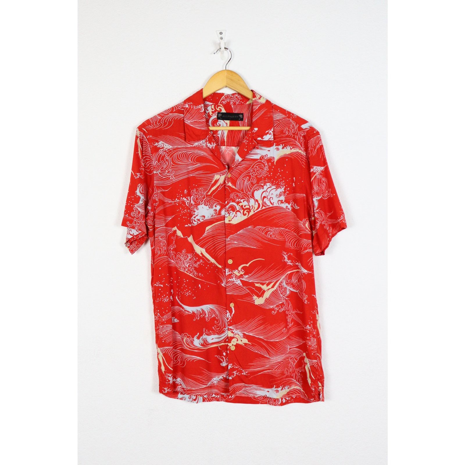 Allsaints Allsaints Flood Japanese Printed Viscose Open Collar Shirt Size US S / EU 44-46 / 1 - 1 Thumbnail