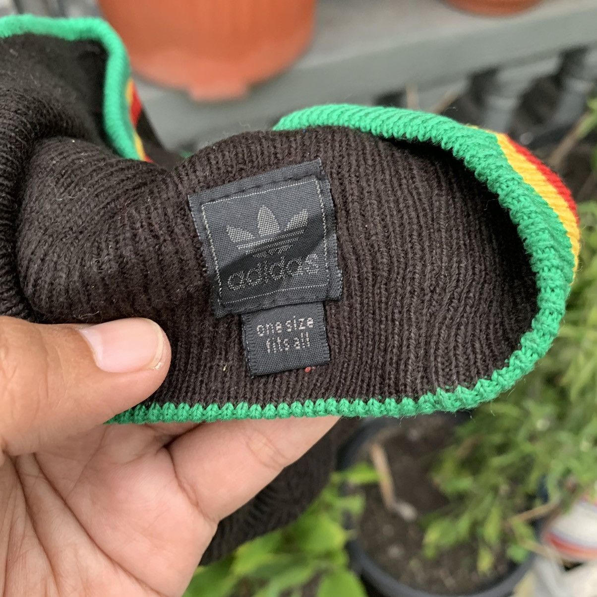 Adidas × Vintage Vintage ADIDAS Rasta Jamaican beanie hat 90s Size ONE SIZE - 3 Thumbnail