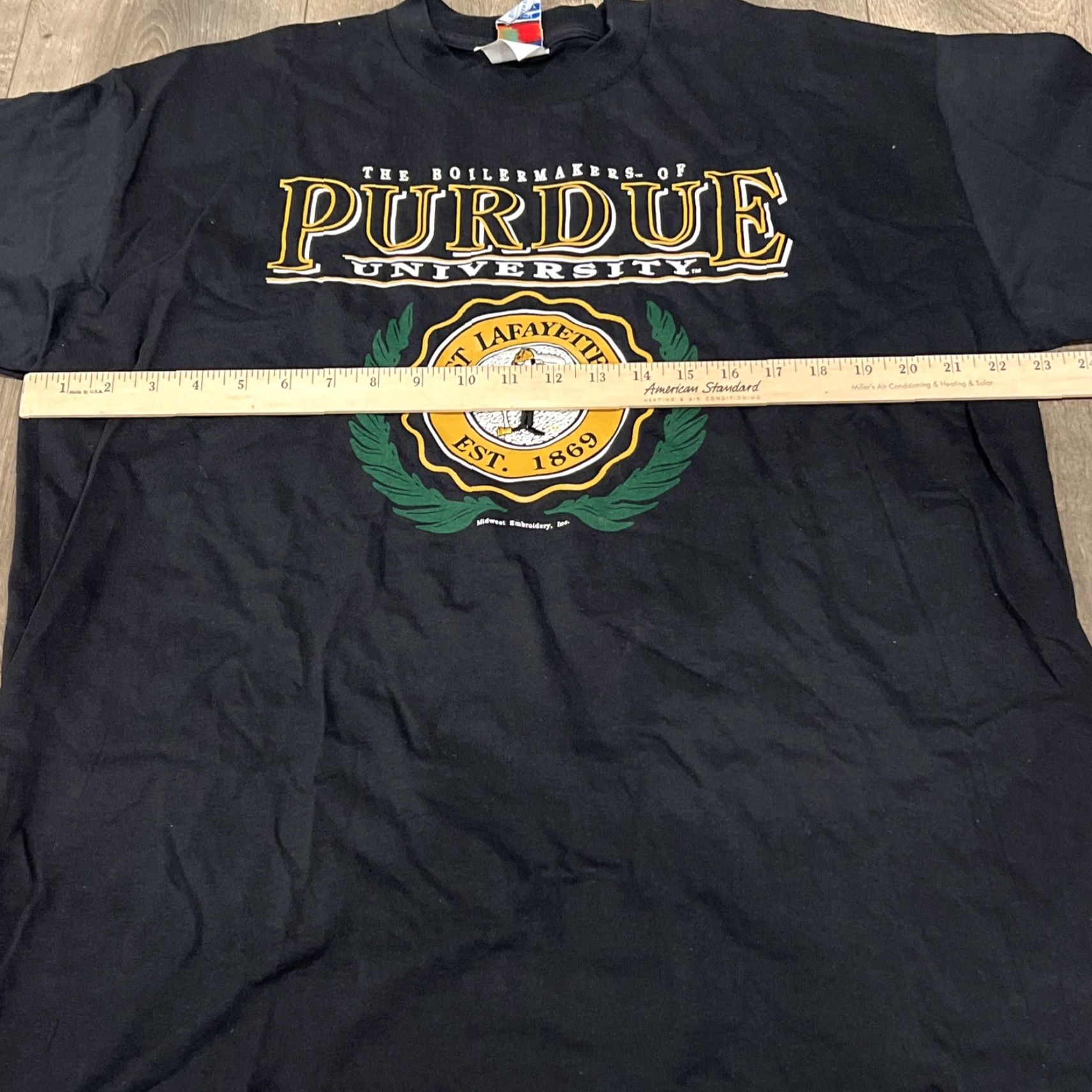 Vintage VINTAGE 90s Purdue Boilermakers T-Shirt Men’s Large Black Midwest Embroidery Single Stitch Cotton Size US L / EU 52-54 / 3 - 5 Thumbnail