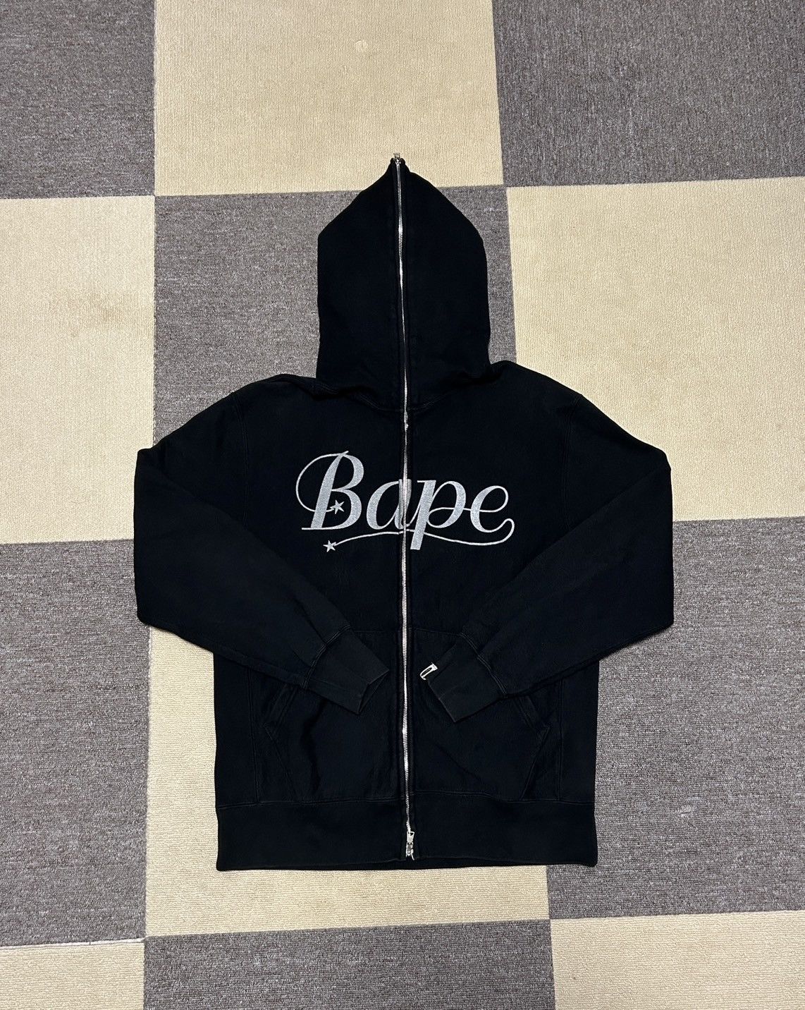 Bape Bape Black Spell out Logo Full Zip Hoodie Size US M / EU 48-50 / 2 - 1 Thumbnail