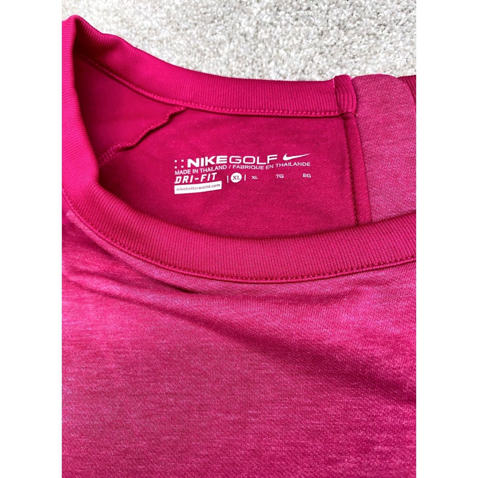 Nike Nike Golf Sandie Zip Top Women's XL Pink Short Sleeve Dri-Fit T-Shirt 6606 Size XL / US 12-14 / IT 48-50 - 2 Thumbnail