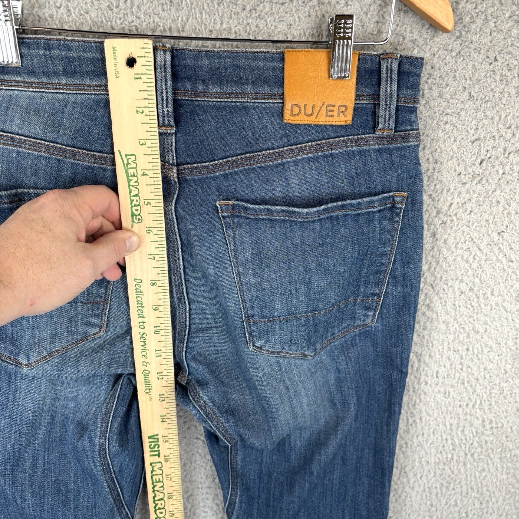 DUER DU/ER Jeans Slim 30x34 Blue Denim Stretch Mens Size US 30 / EU 46 - 5 Thumbnail
