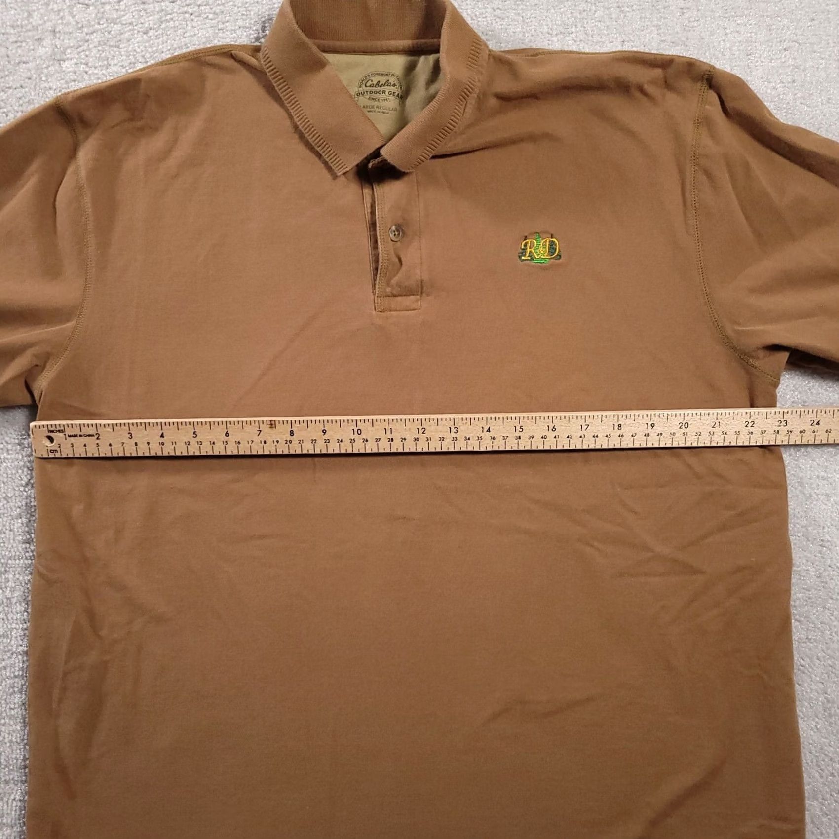 Vintage Cabela's Polo Shirt Mens Large Brown Short Sleeve 100% Cotton Logo Embroidered Casual Outdoors Golf 90s Modern Baseball Collar Mens Size US L / EU 52-54 / 3 - 3 Thumbnail