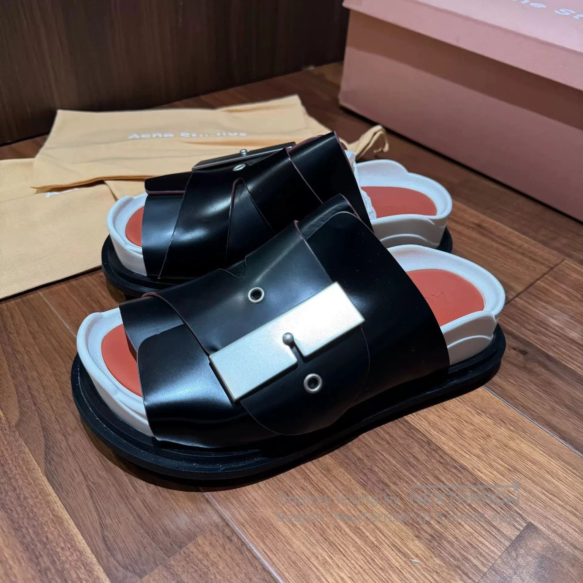 Acne Studios ACNE Women’s Black Platform Slide Sandals. Size US 4 / IT 34 - 5 Thumbnail